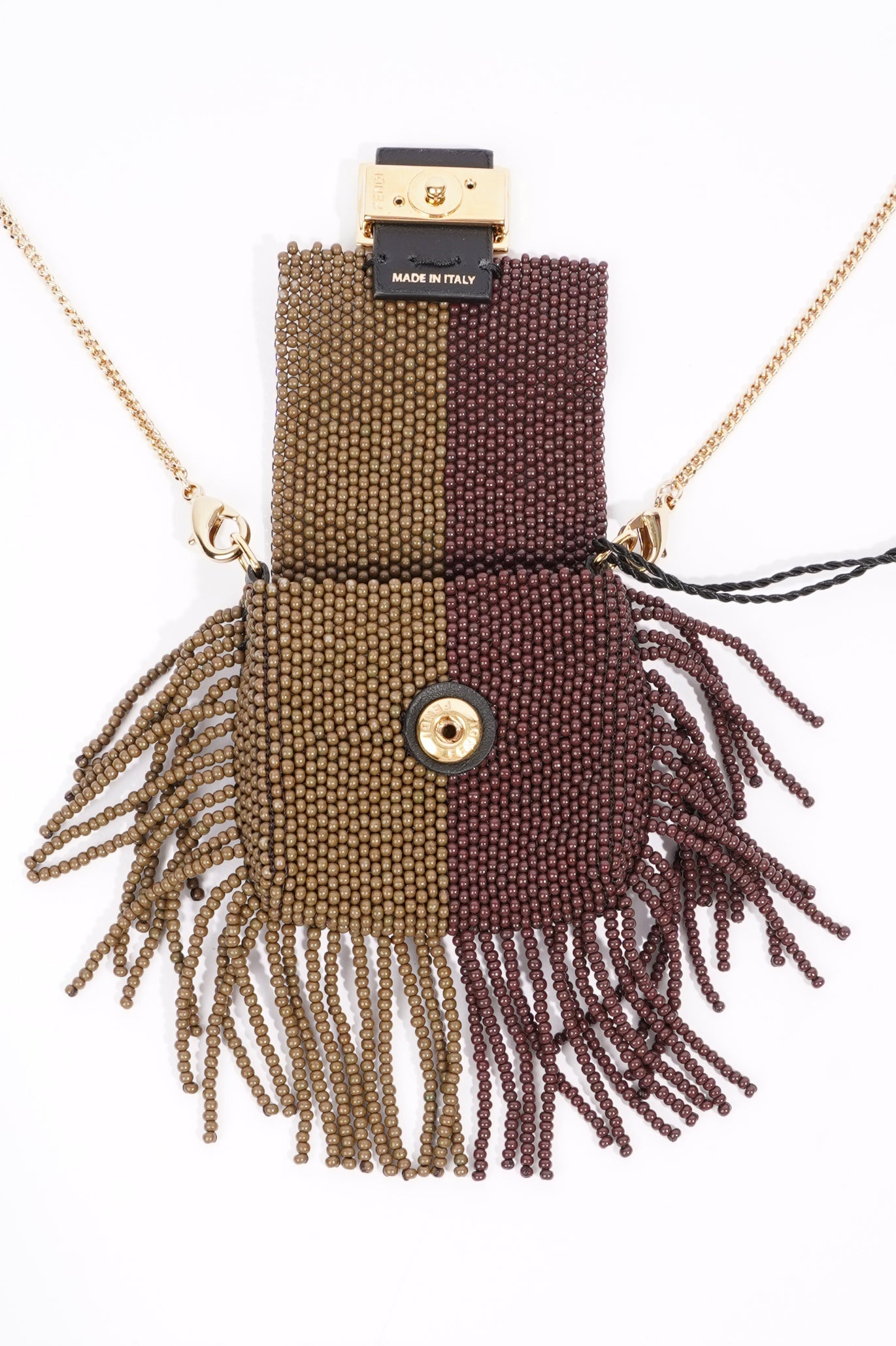 Fendi Pico Baguette Dark Brown / Soft Gold Mini