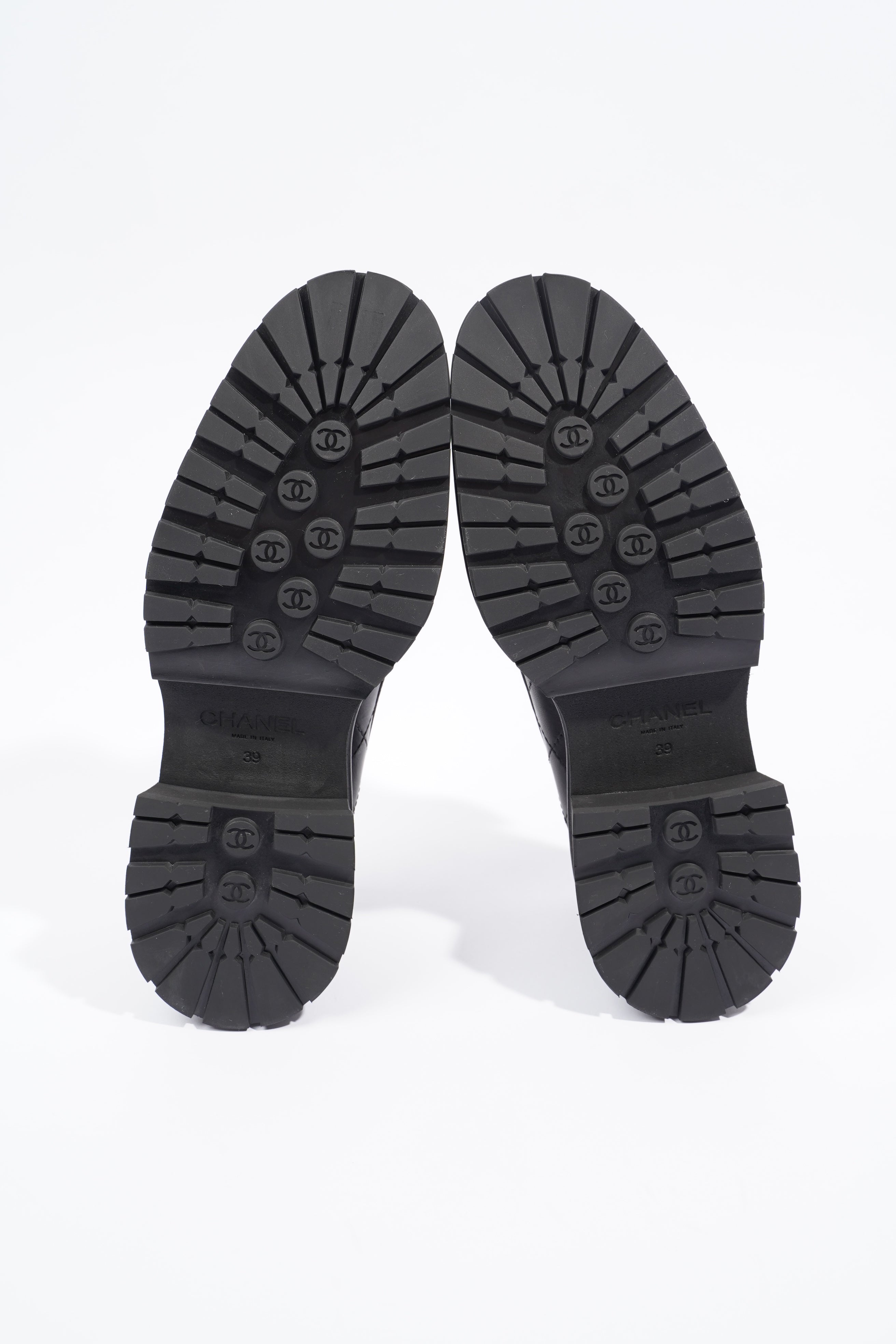 Chanel Womens Moccasins Black Leather EU 39 / UK 6