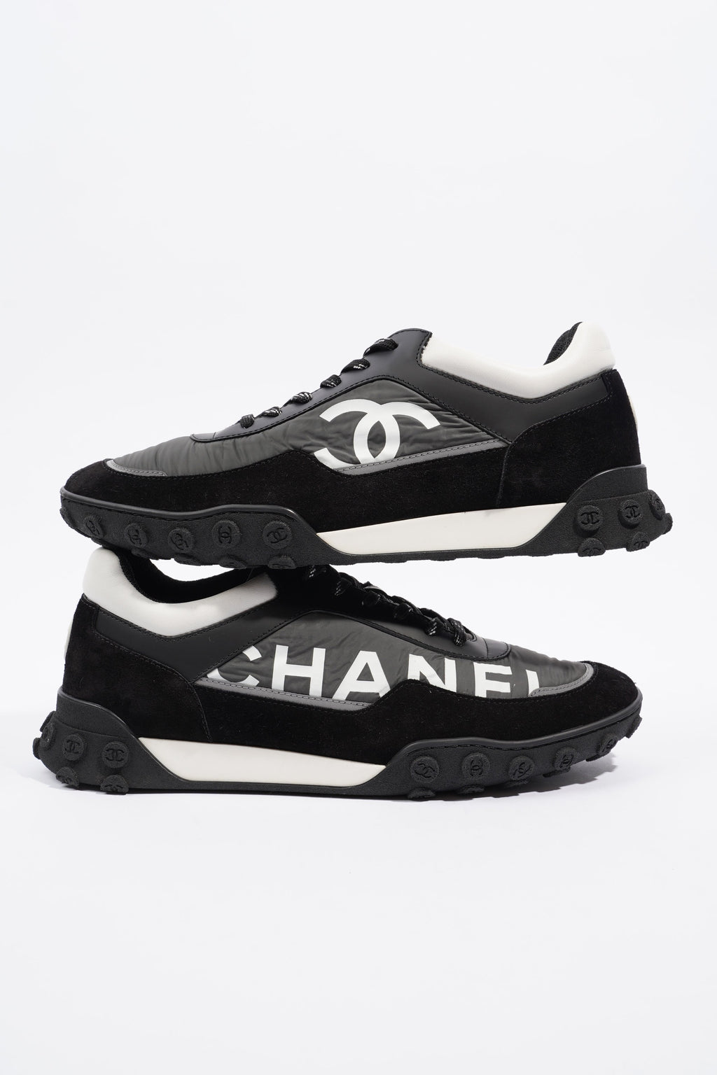 Chanel Nylon Sneaker Black / Grey / White EU 46 / UK 12
