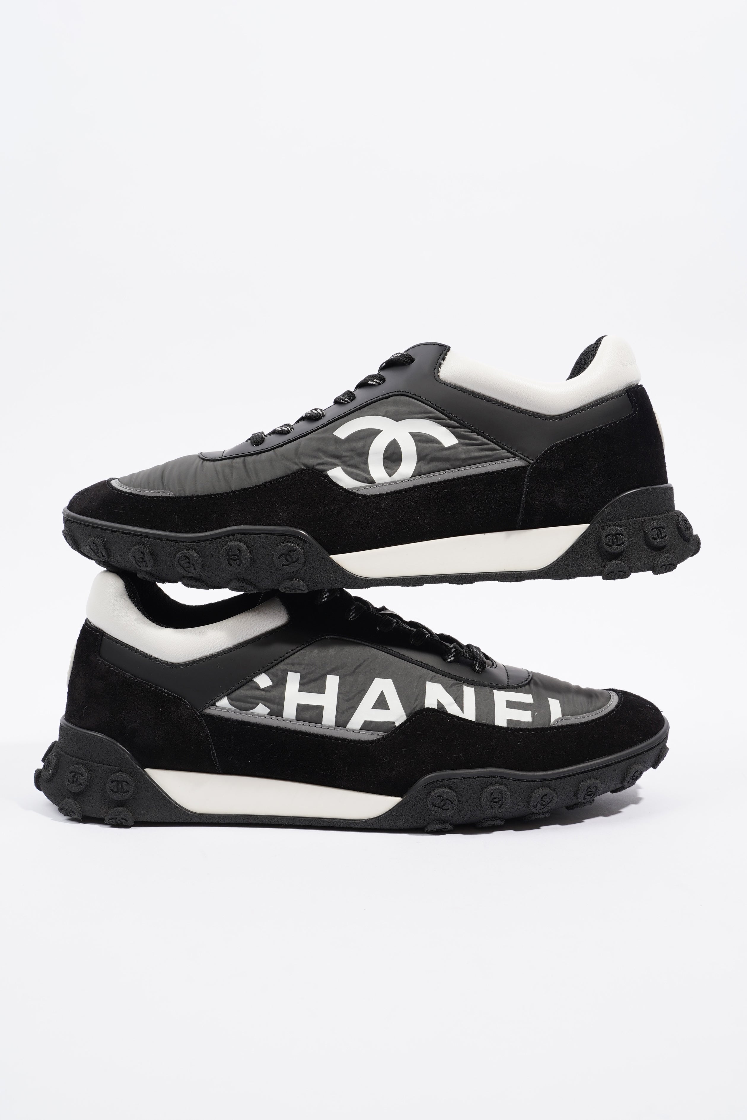 Chanel Nylon Sneaker Black / Grey / White EU 46 / UK 12