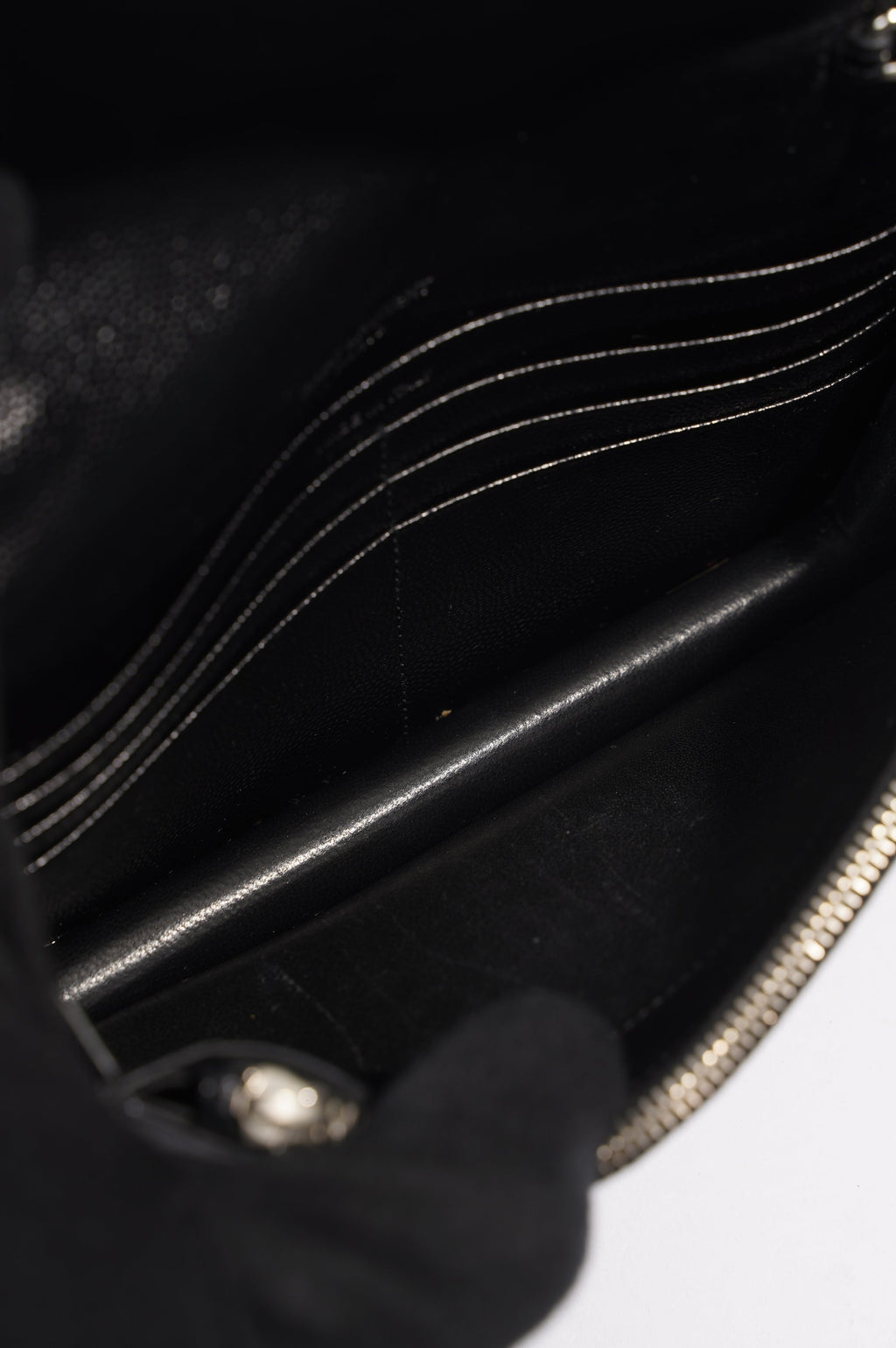 Saint Laurent Womens Kate Tassel Chain Wallet Black Leather Small