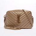 Saint Laurent Womens Camera Bag Beige Leather