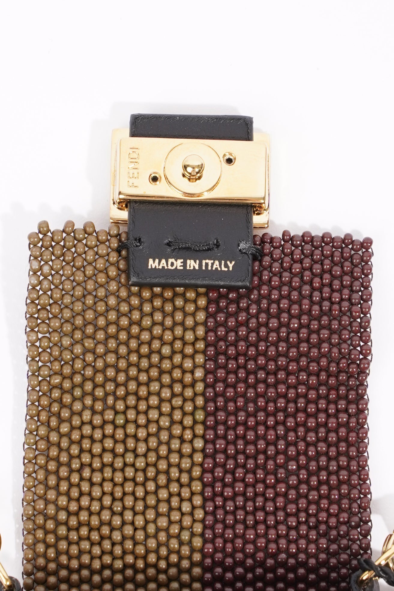 Fendi Pico Baguette Dark Brown / Soft Gold Mini