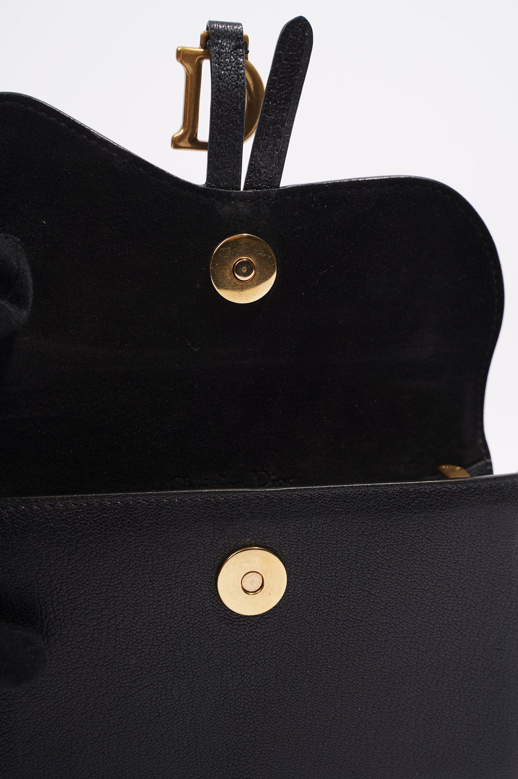 Christian Dior Saddle Belt Pouch Black Leather
