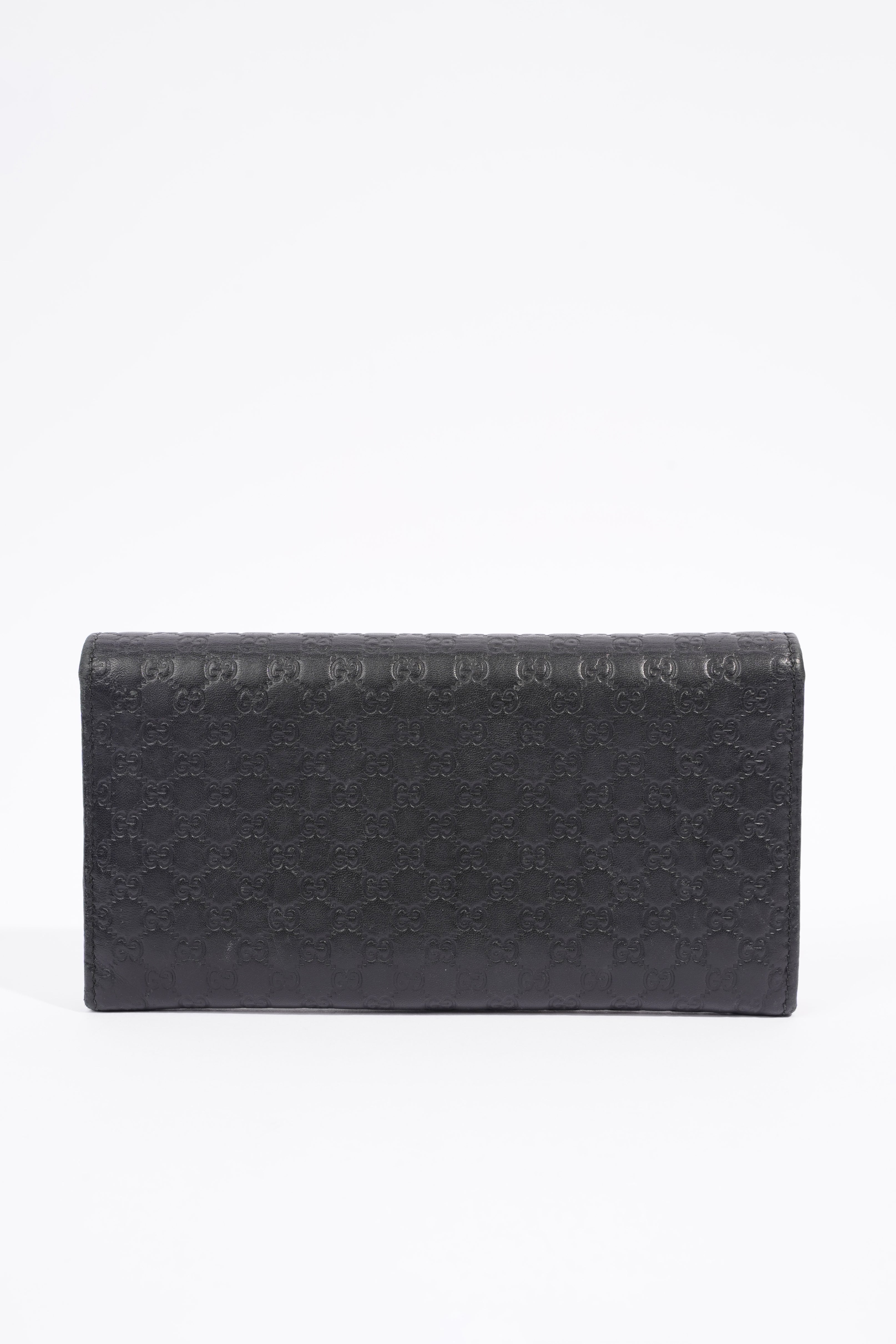 Gucci Bi-Fold Wallet Guccissima Black Leather