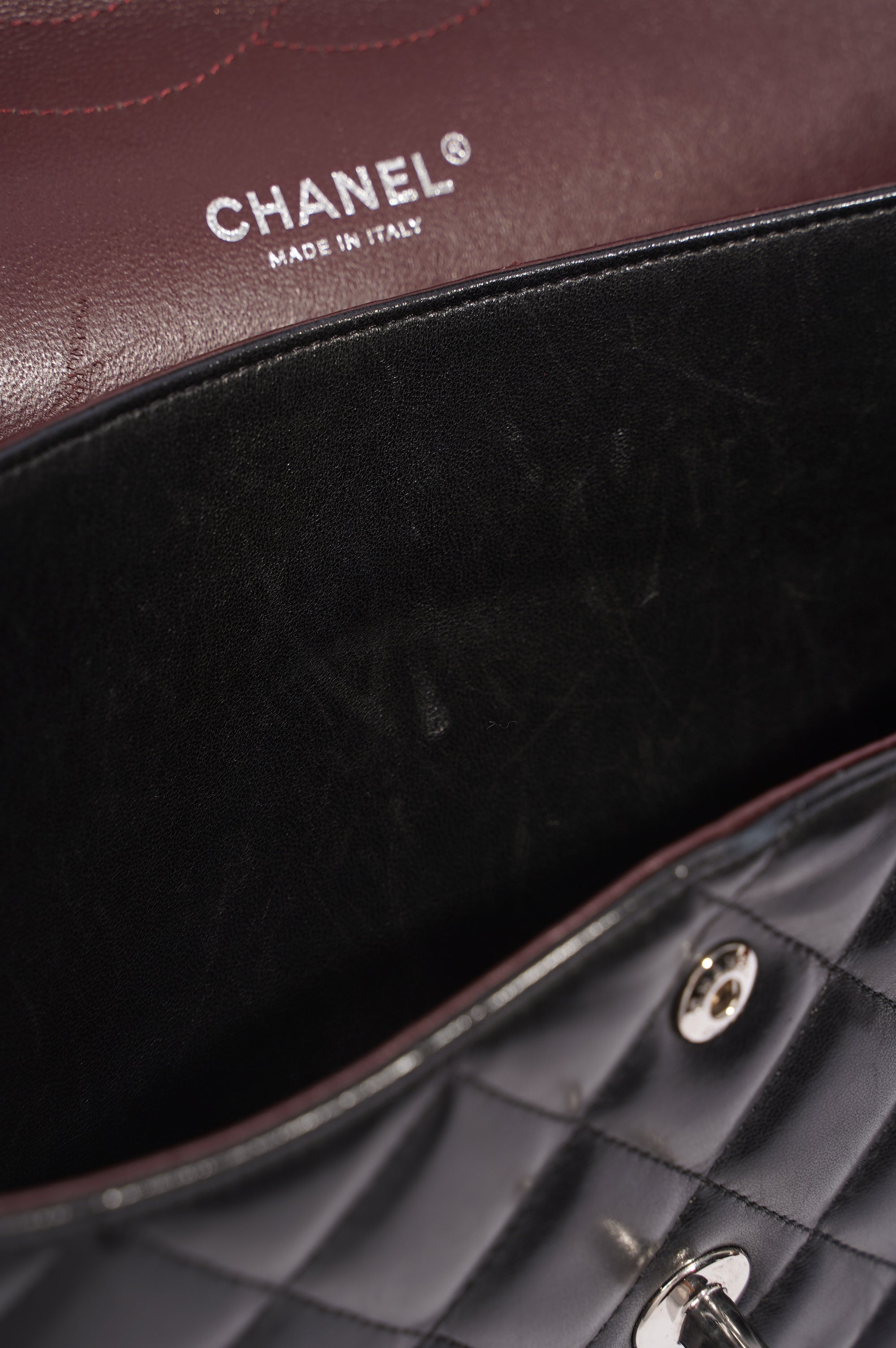 Chanel Double Flap Bag Black Lambskin Leather Large