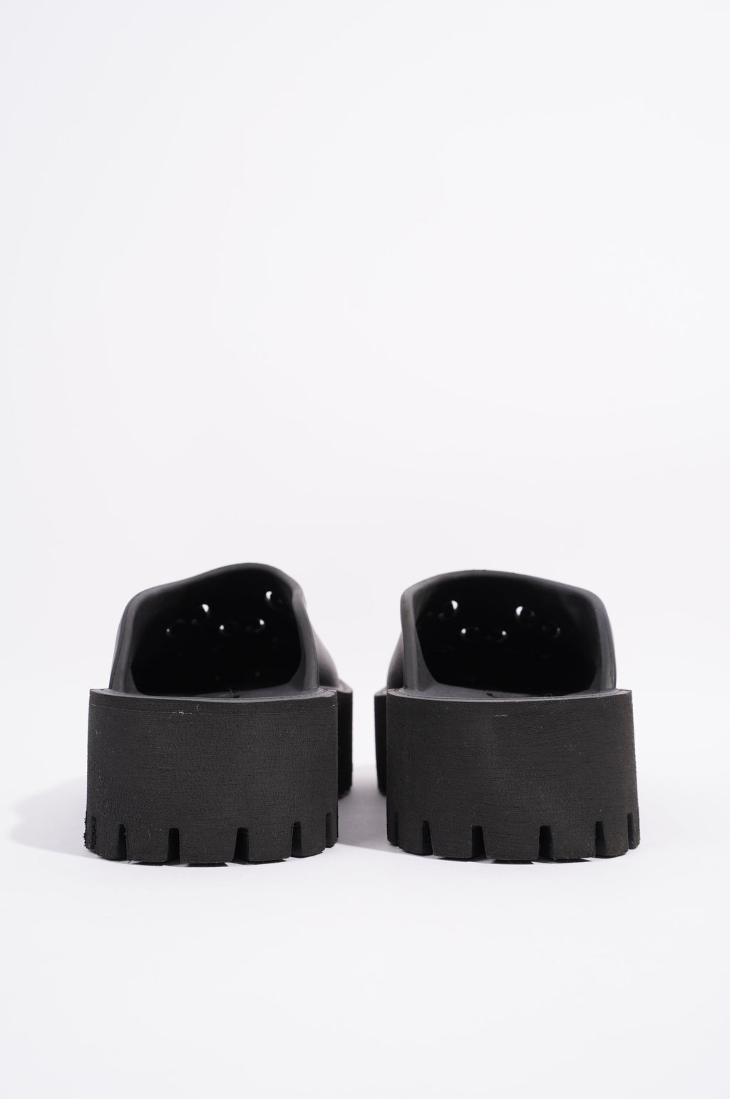 Gucci Womens Platform Perforated G Sandal Black EU 40 / UK 7