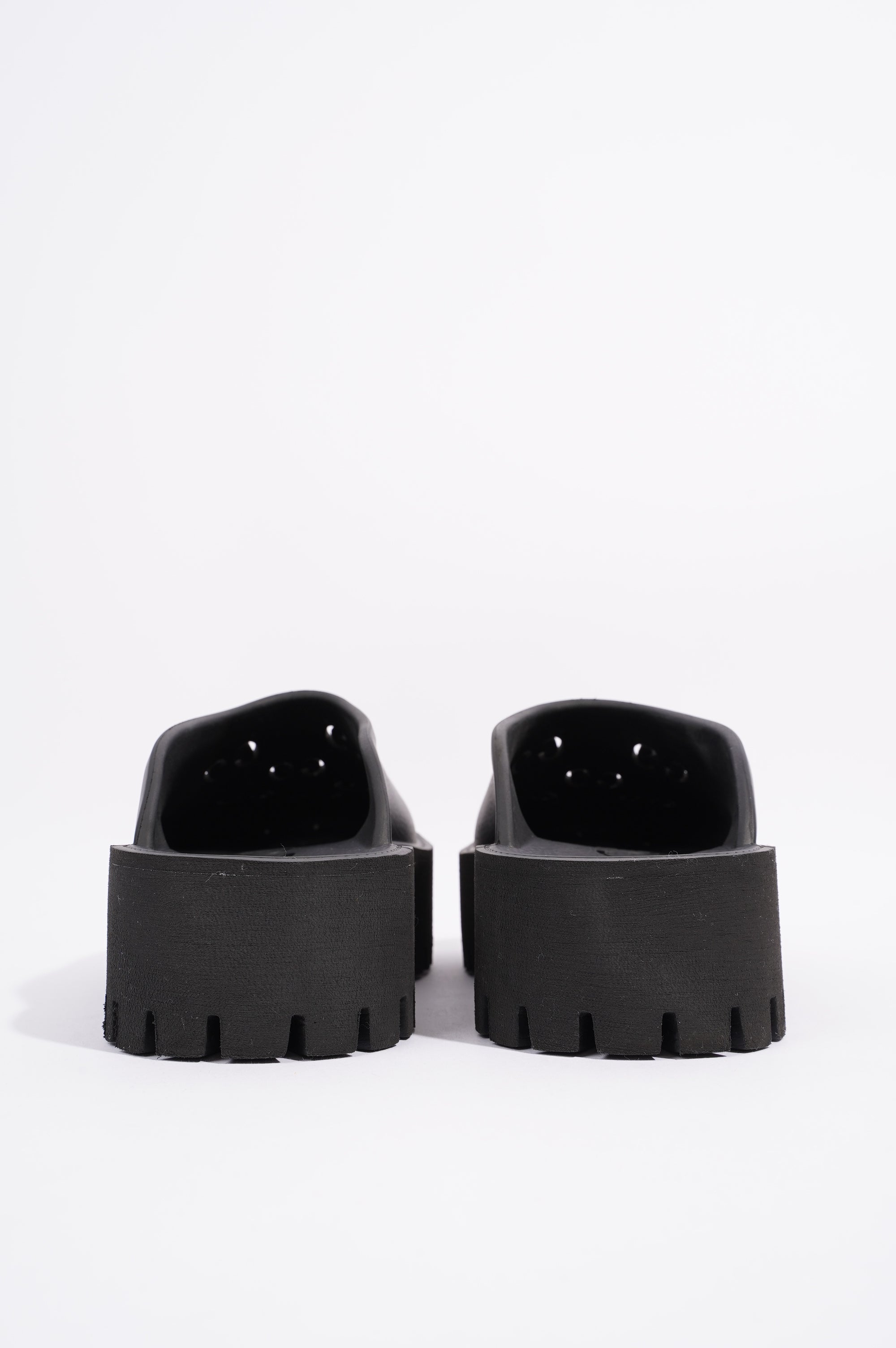 Gucci Womens Platform Perforated G Sandal Black EU 40 / UK 7