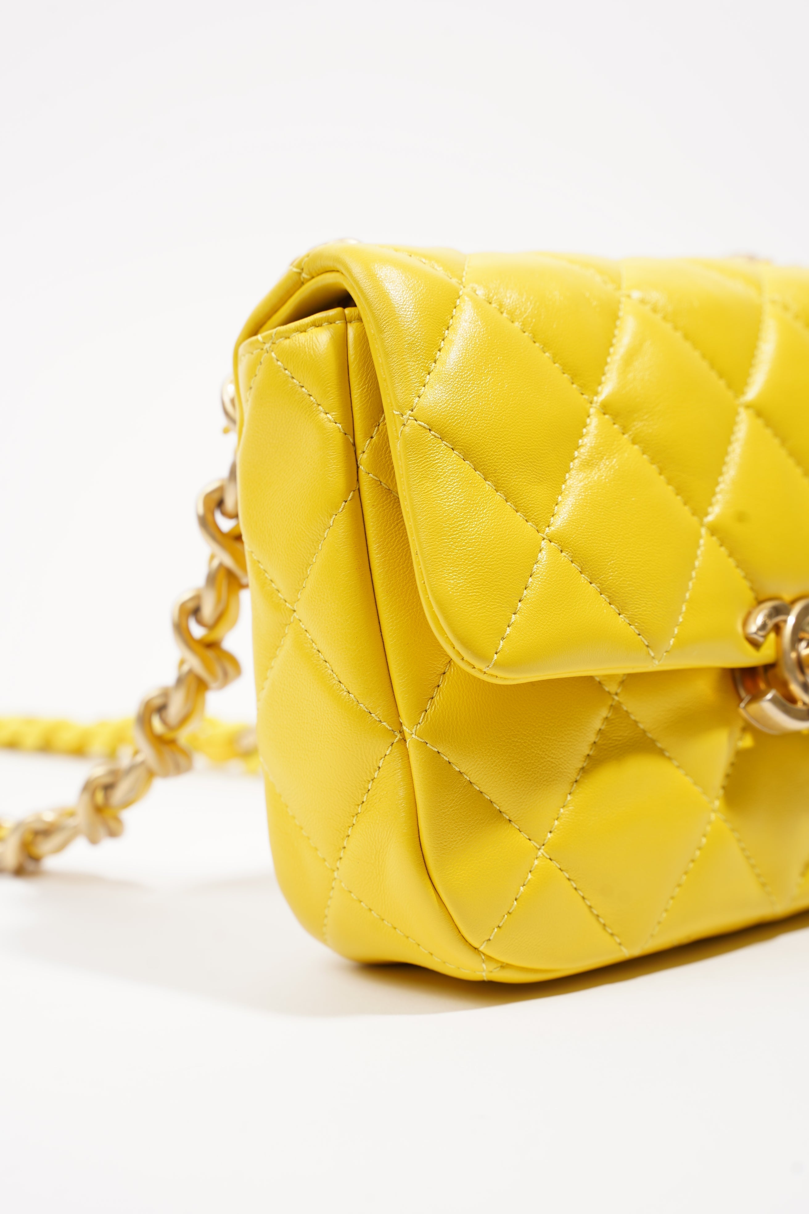 Chanel Womens Candy Chain CC Quilted Lambskin Flap Bag Mini
