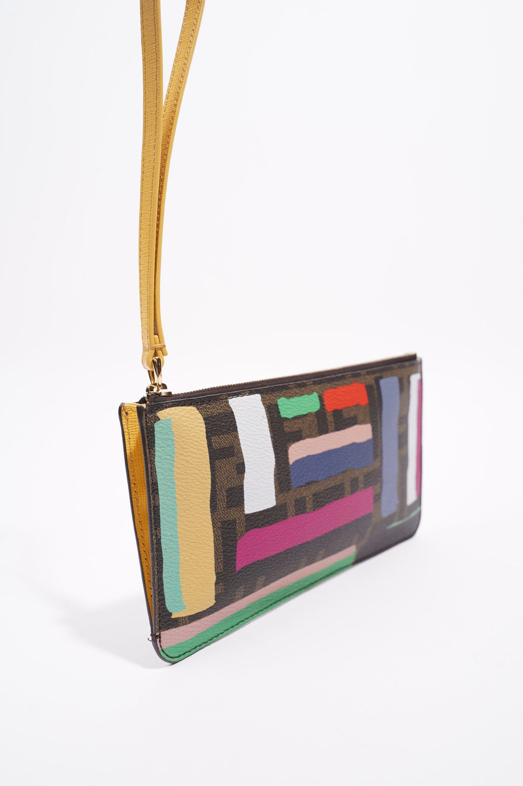 Fendi Strap Wrist Pouch Monogram Canvas