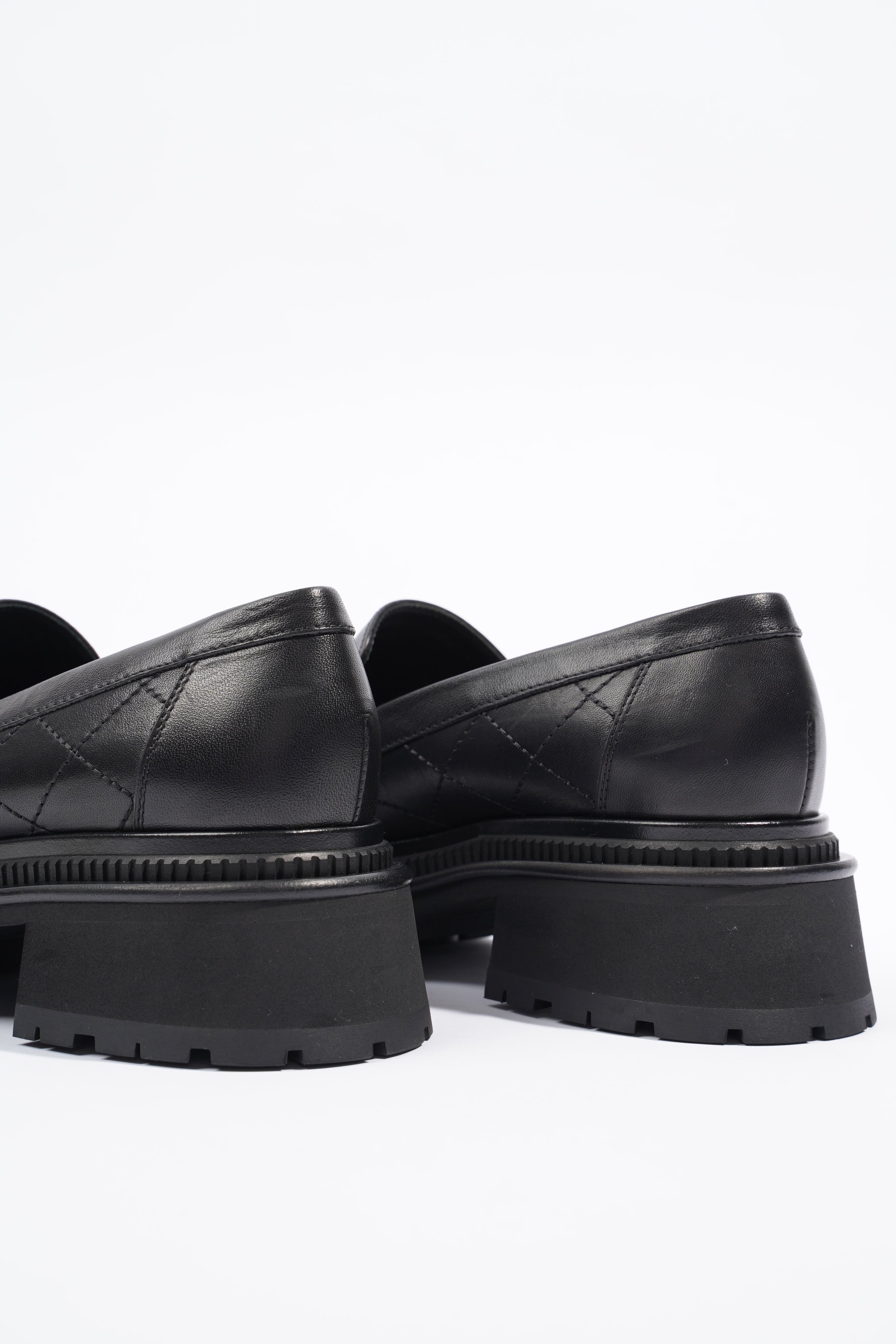 Chanel Womens Moccasins Black Leather EU 39 / UK 6