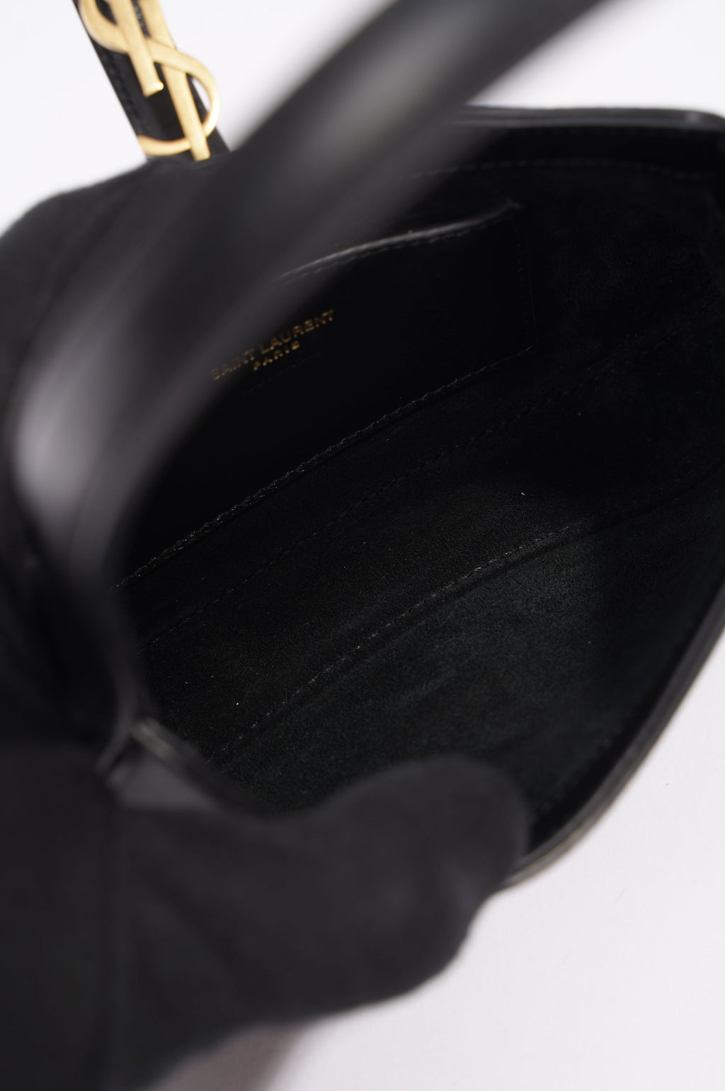 Saint Laurent Womens Le 5 a 7 Hobo Bag Black Leather Mini