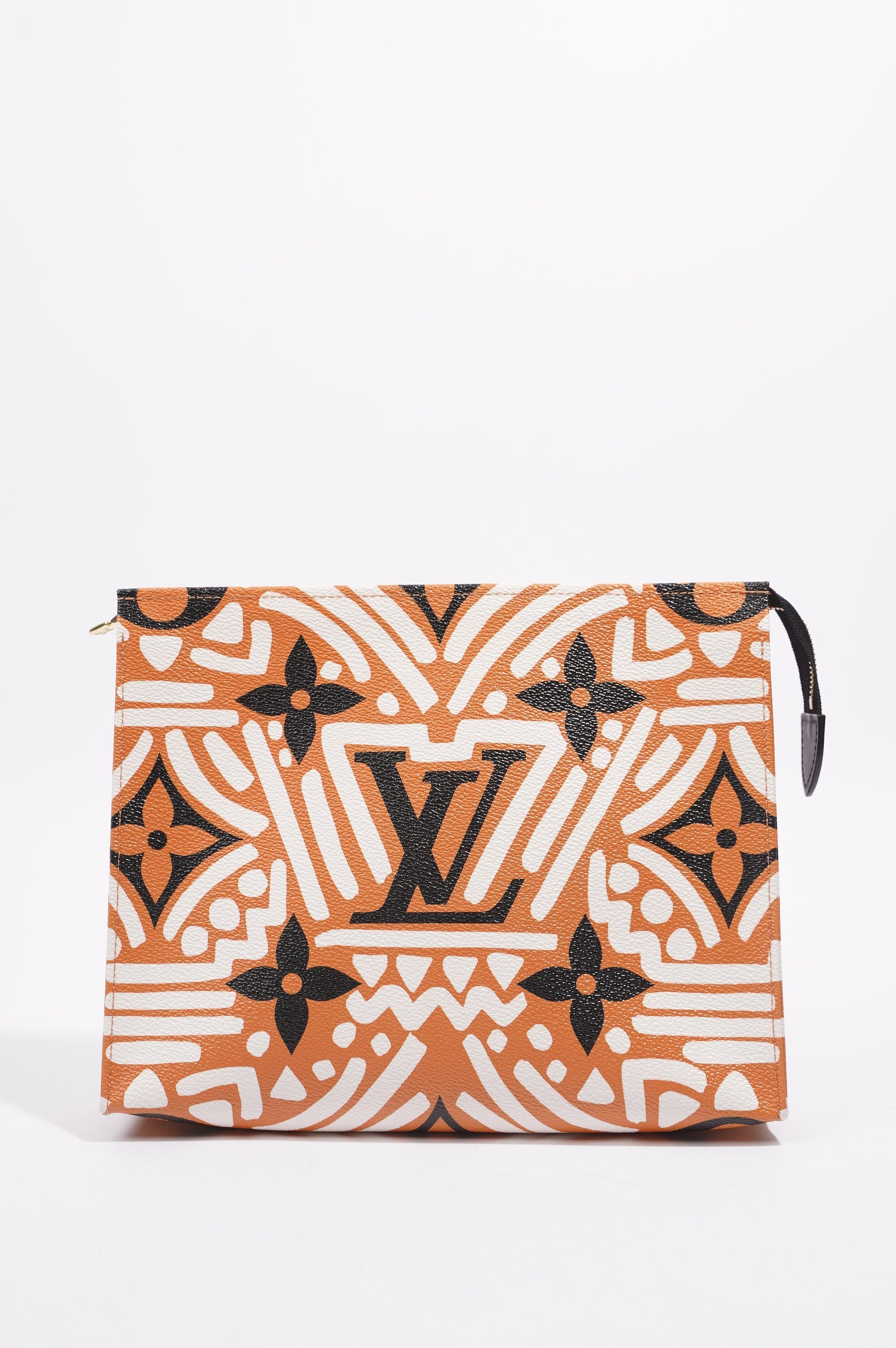Louis Vuitton Womens Tribal Pochette Clutch Orange / White / Black