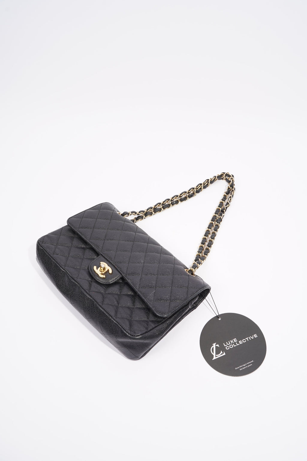 Chanel Womens Classic Flap Black Caviar Medium