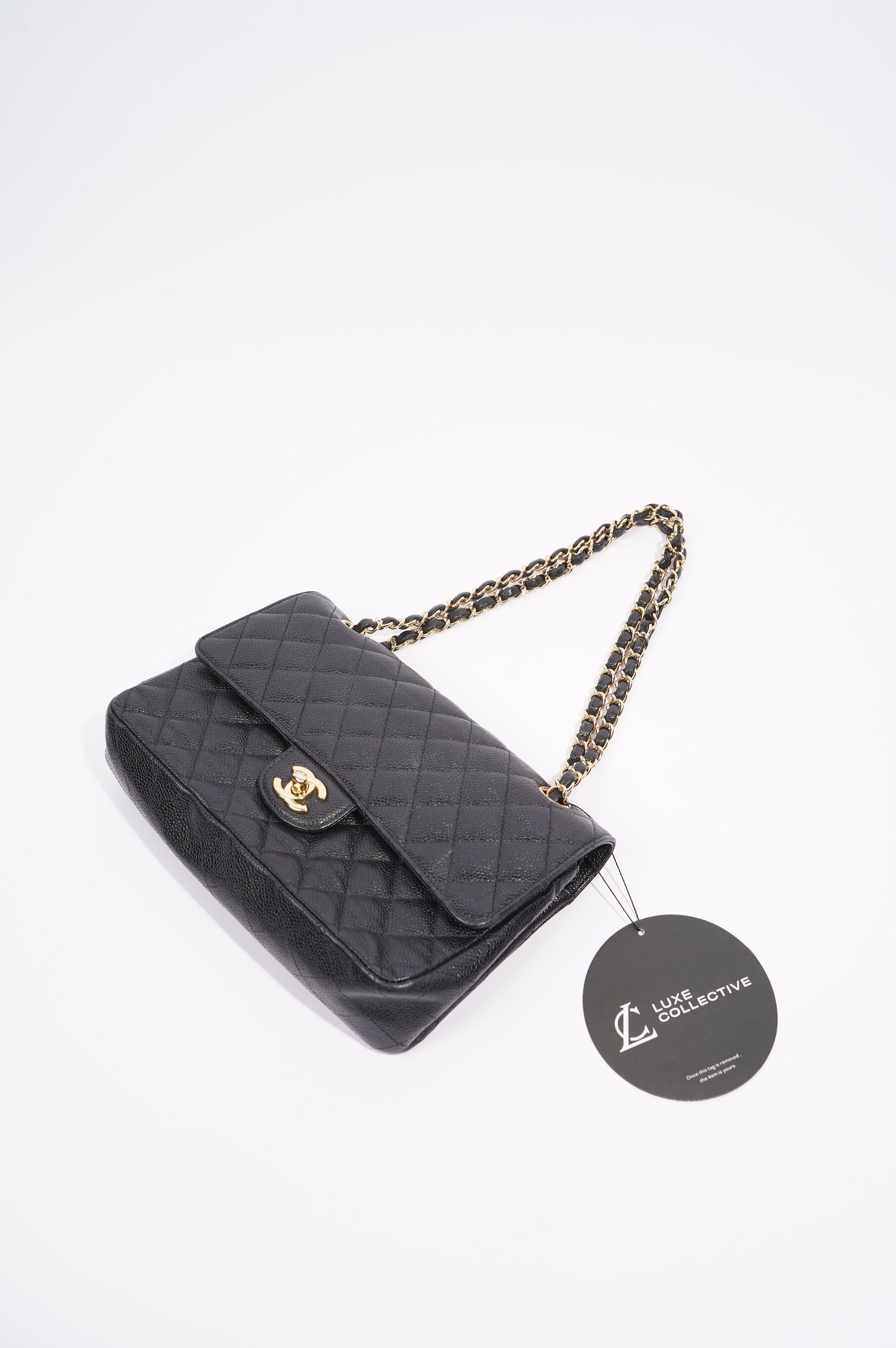 Chanel Womens Classic Flap Black Caviar Medium