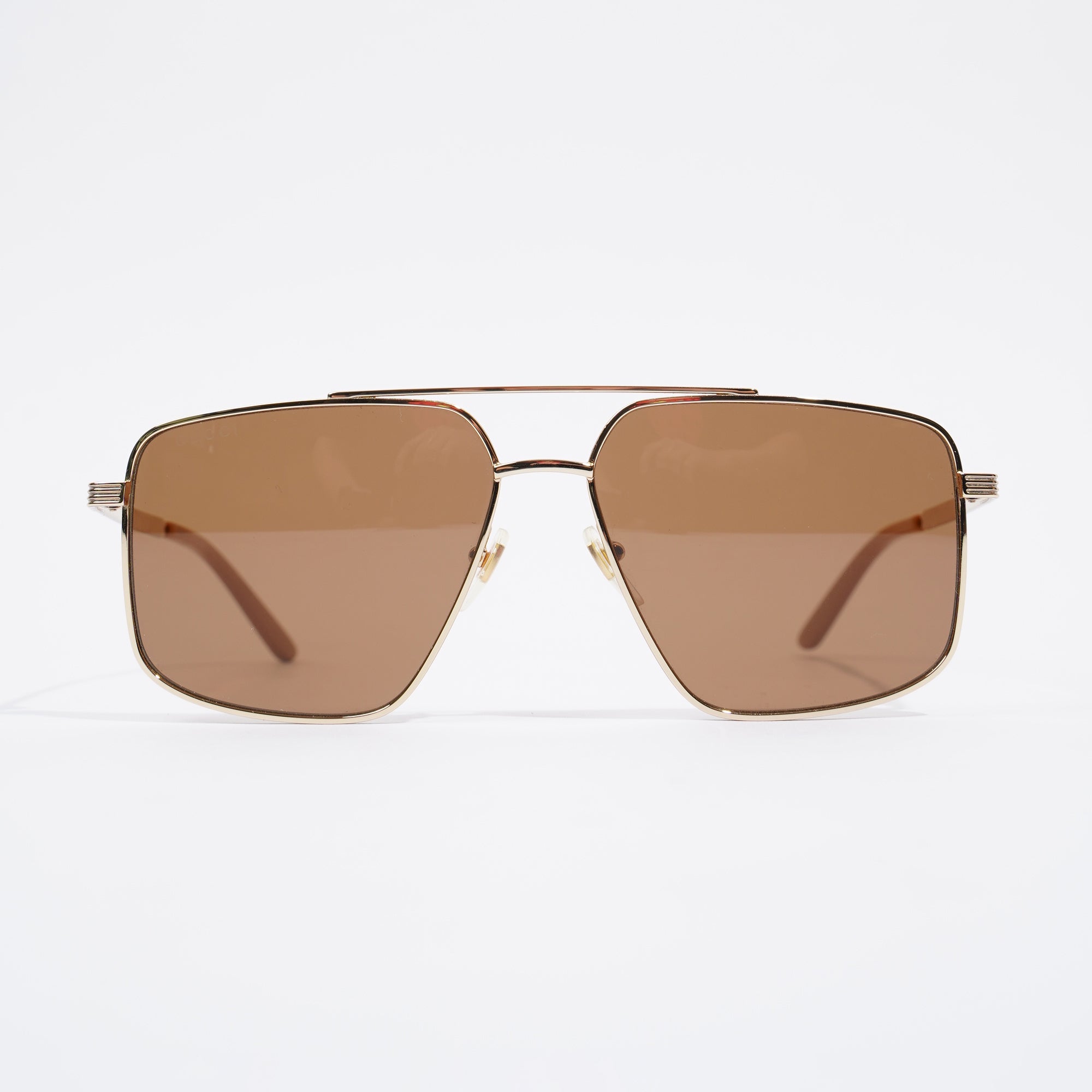Gucci Womens Aviator Sunglasses Metallic Base Metal 145