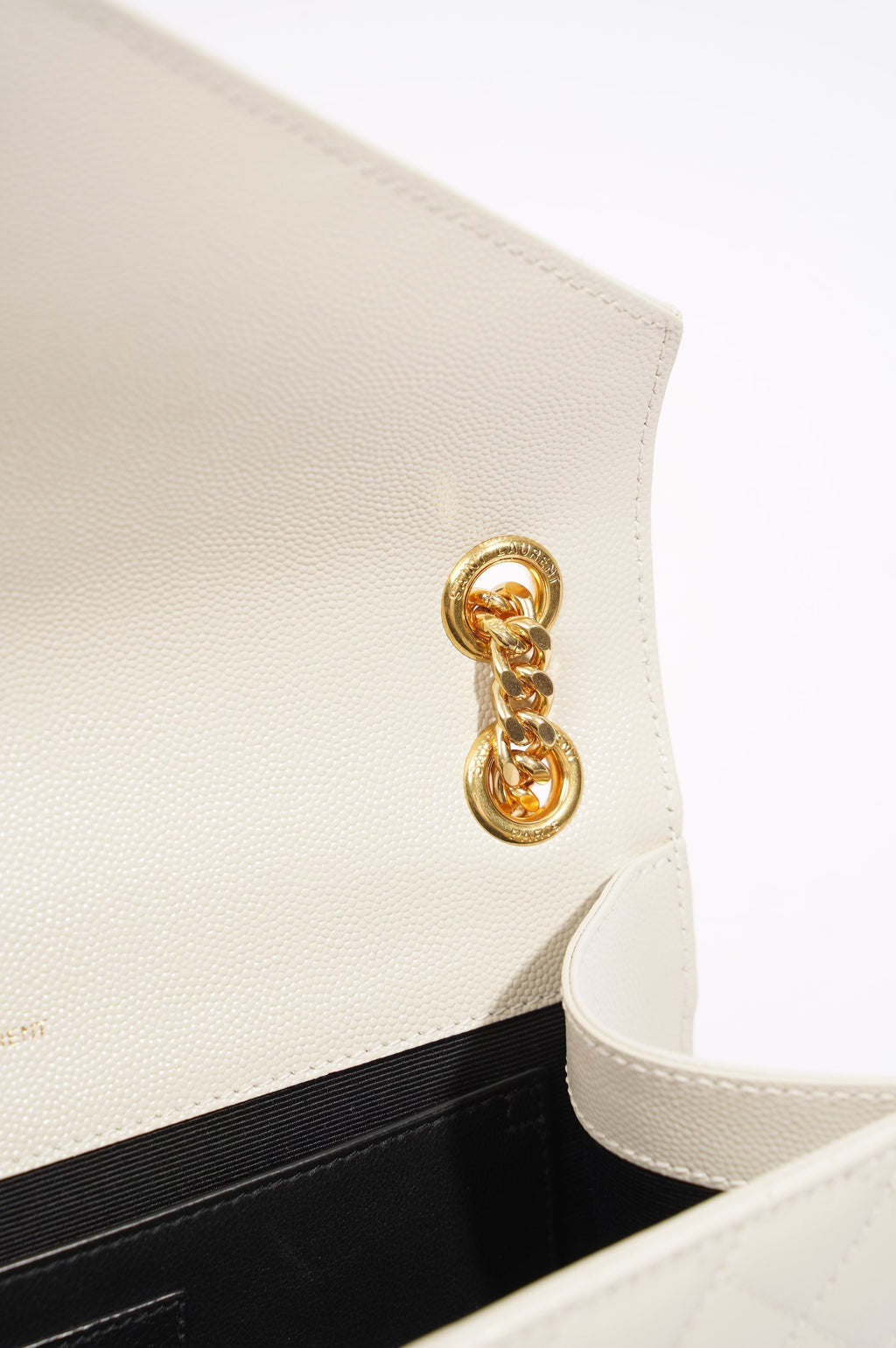 Saint Laurent Womens Envelope Medium Bag Cream