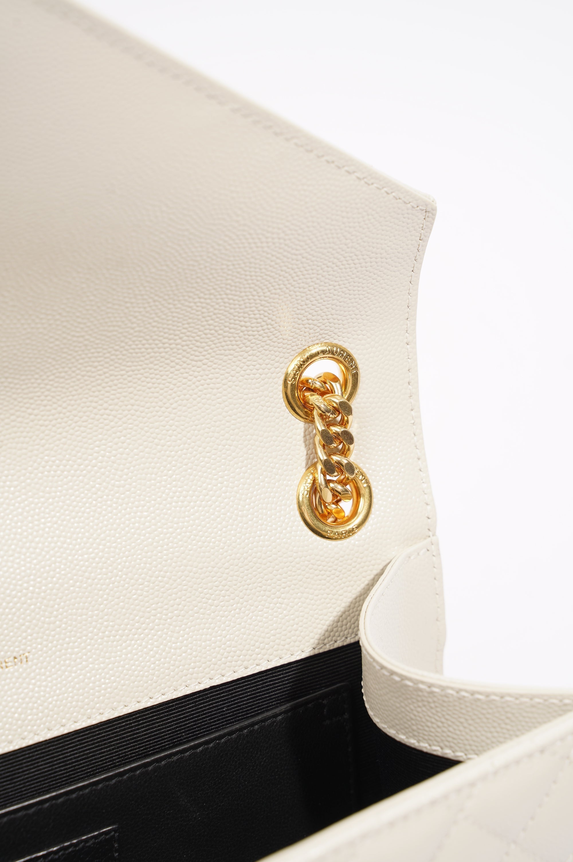 Saint Laurent Womens Envelope Medium Bag Cream