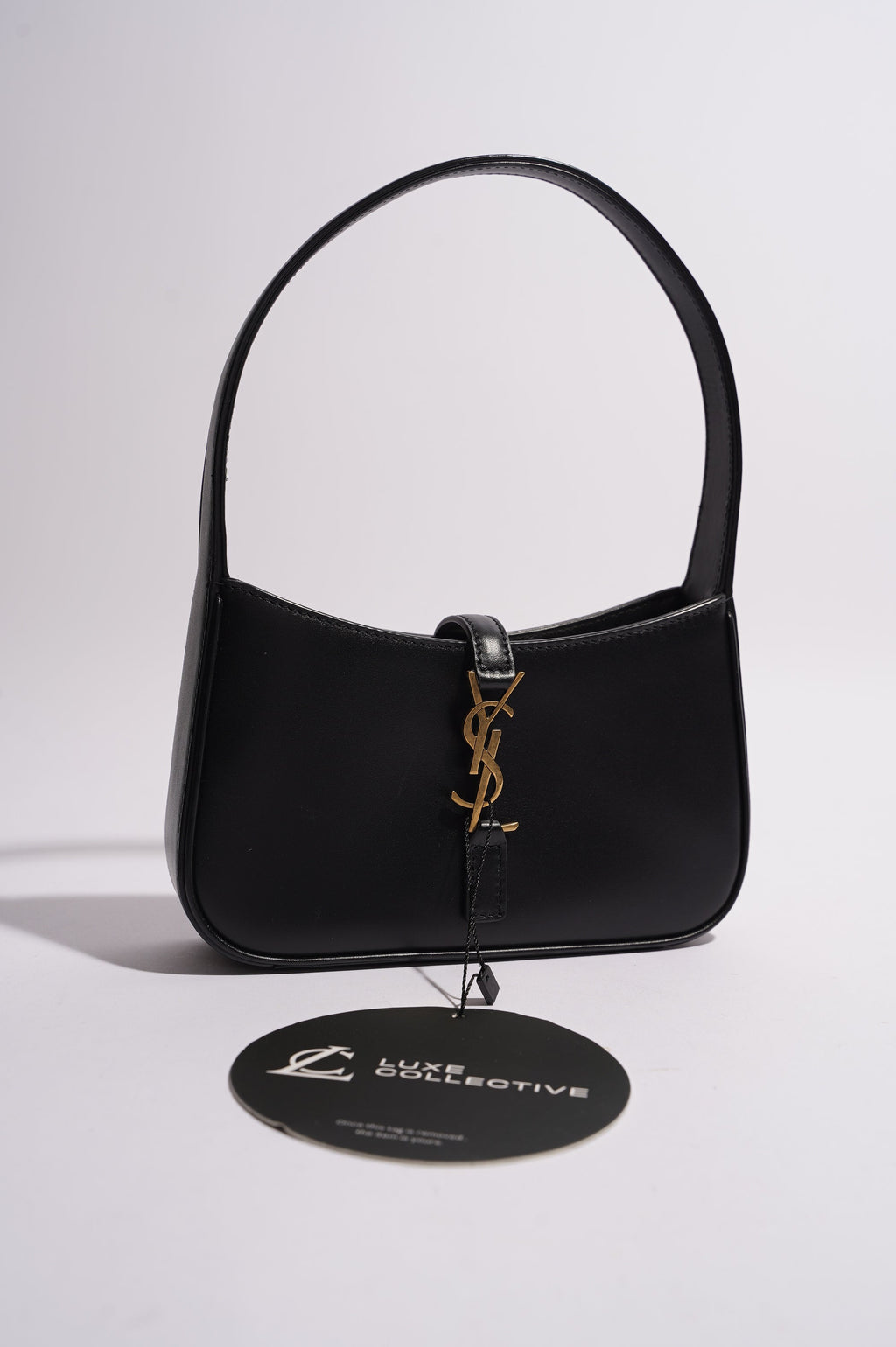 Saint Laurent Womens Le 5 a 7 Hobo Bag Black Leather Mini
