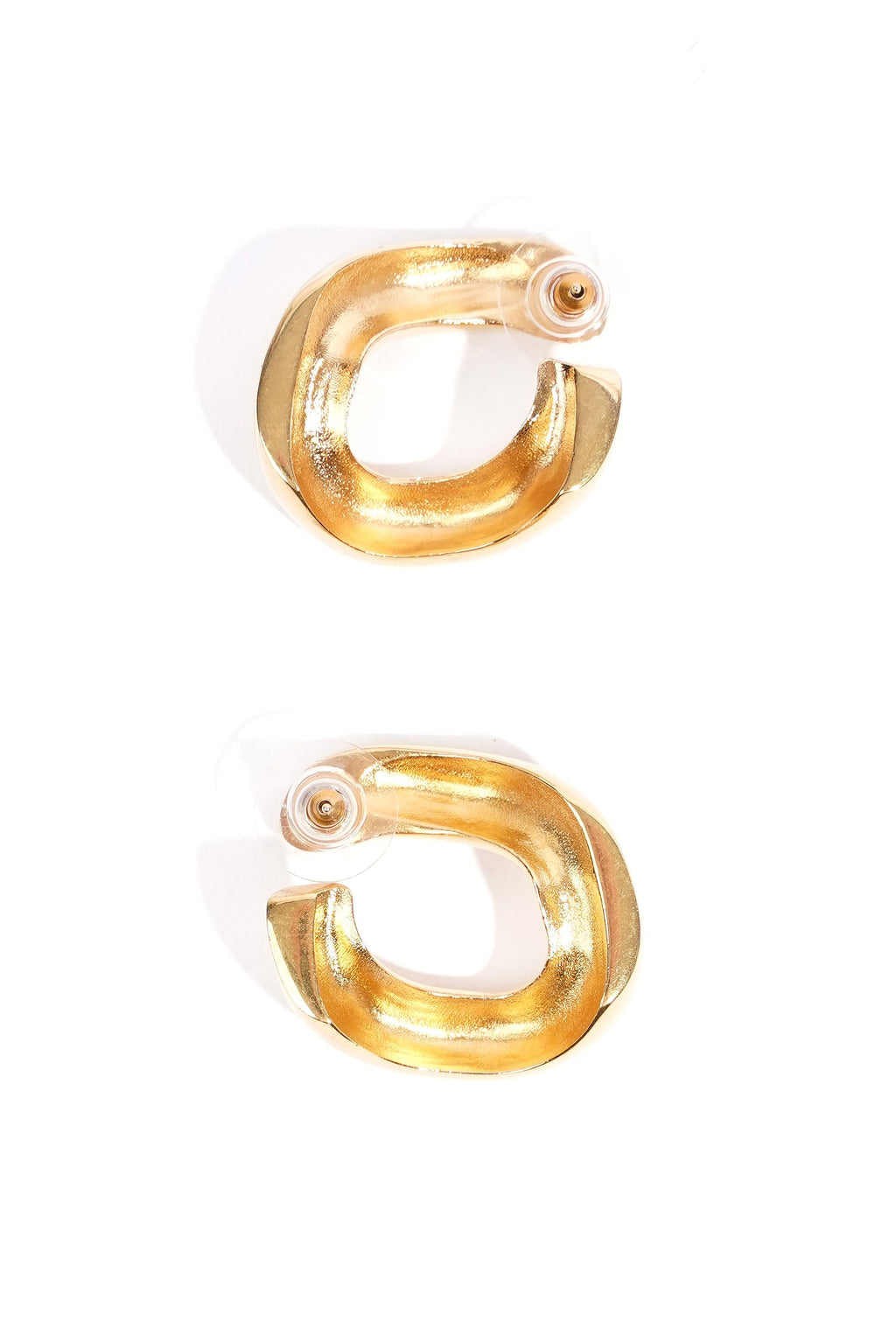 Saint Laurent Chain Link Earrings Gold Finish Base Metal