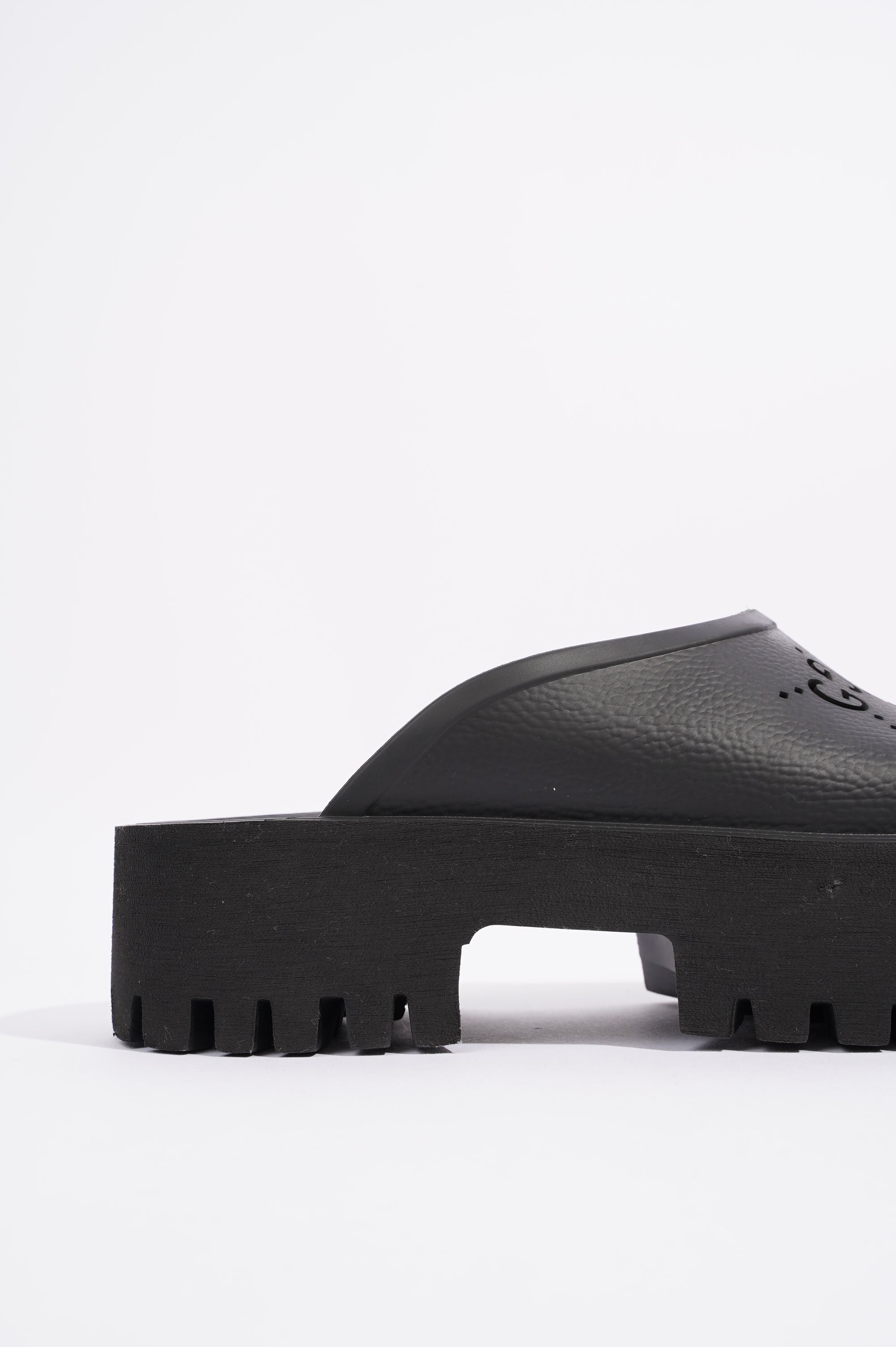 Gucci Womens Platform Perforated G Sandal Black EU 40 / UK 7