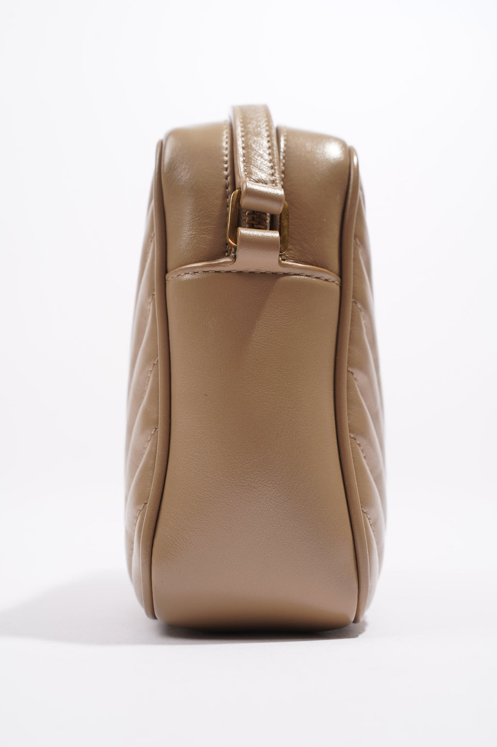 Saint Laurent Womens Camera Bag Beige Leather