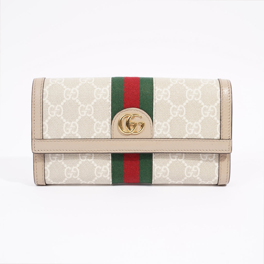 Gucci Ophidia Continental Wallet Oatmeal Leather