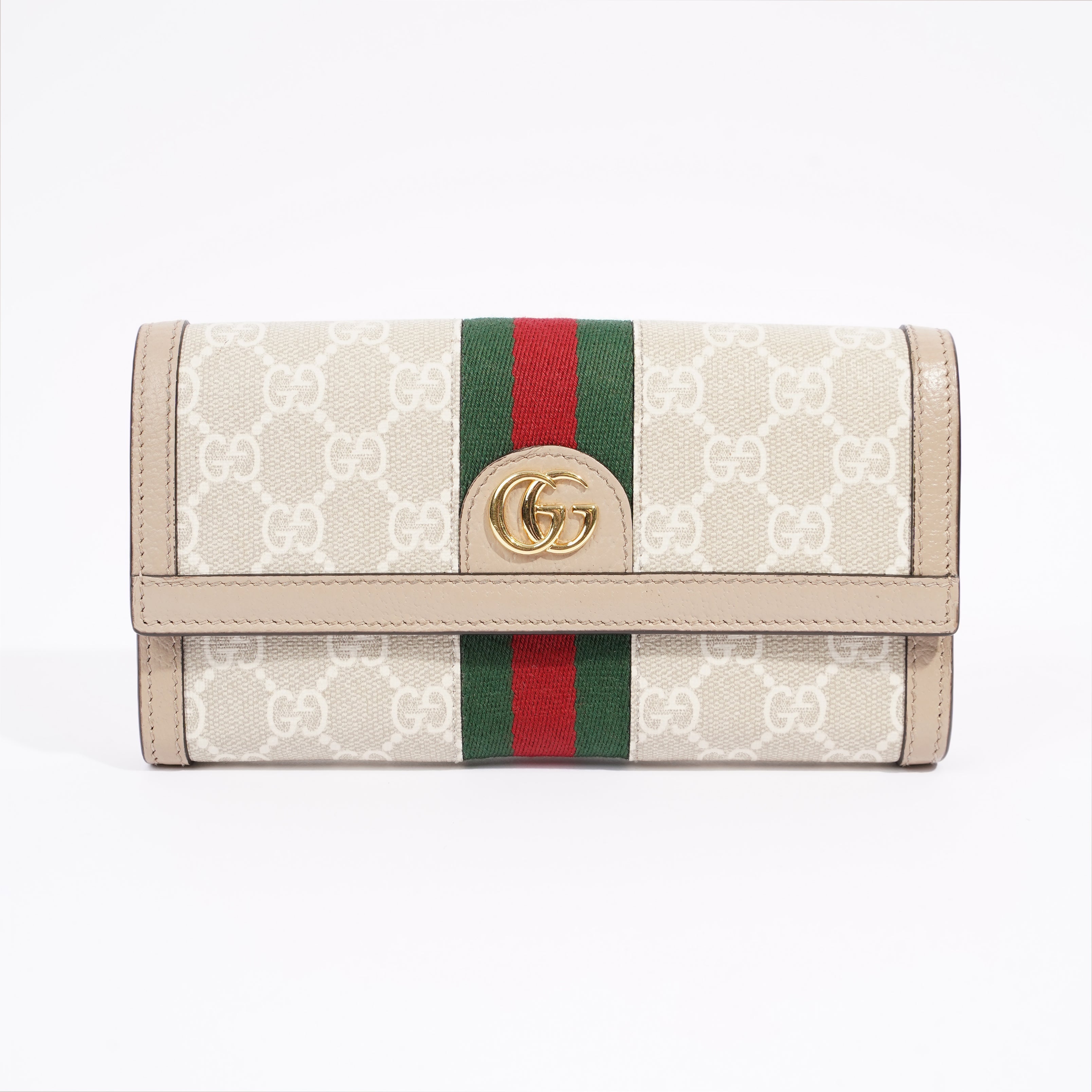 Gucci Ophidia Continental Wallet Oatmeal Leather