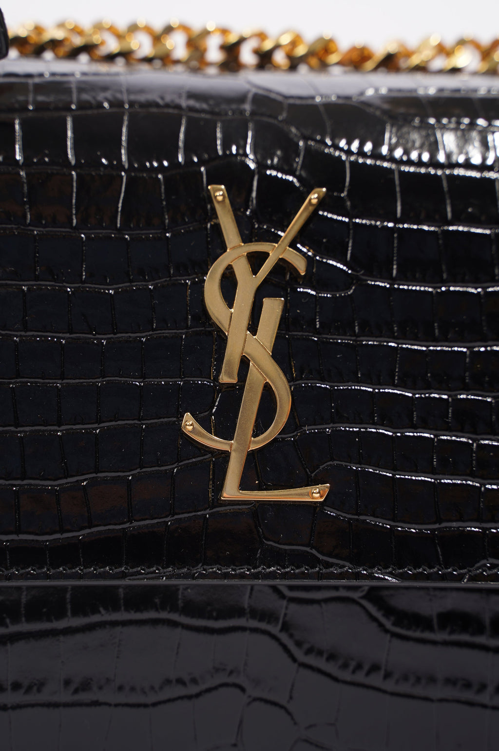 Saint Laurent Womens Sunset Black Leather Medium