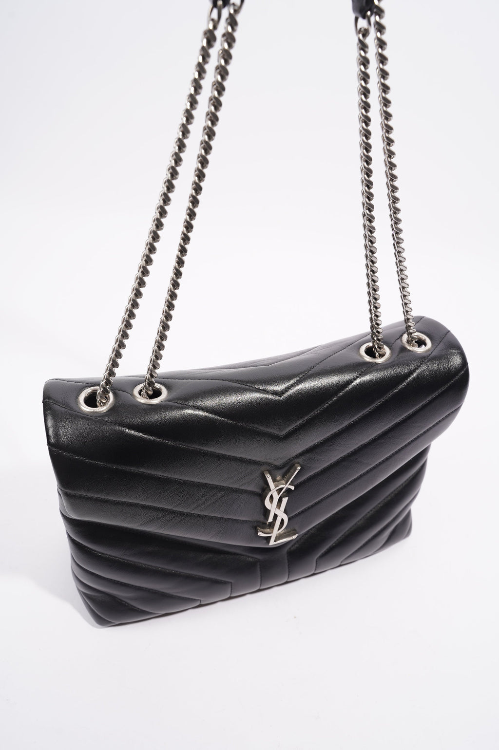 Saint Laurent Womens Lou Lou Bag Black Leather Medium