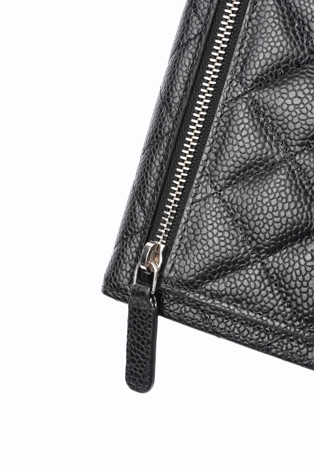 Chanel Womens Classic Flap Wallet Black Caviar Leather Small