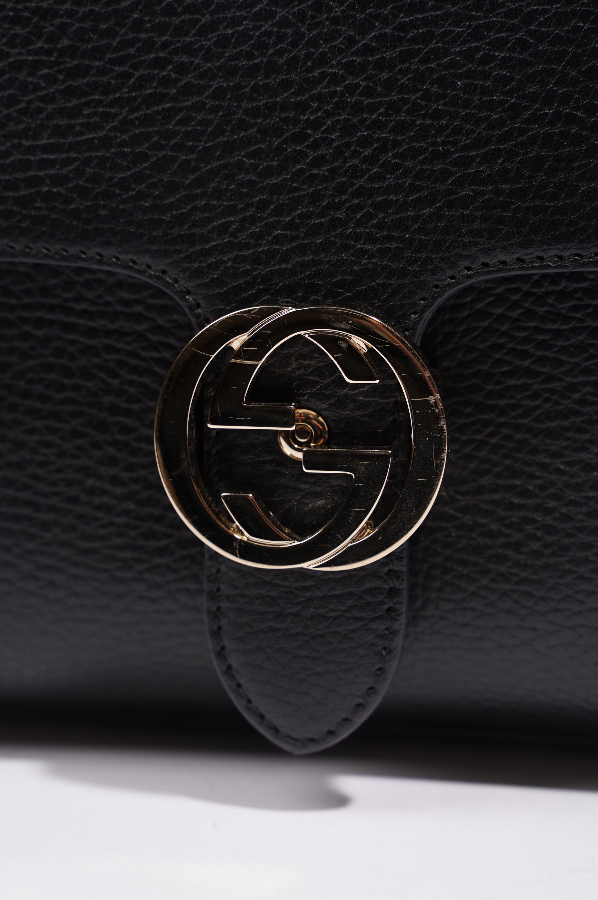 Gucci Womens Dollar Interlocking GG Bag Black