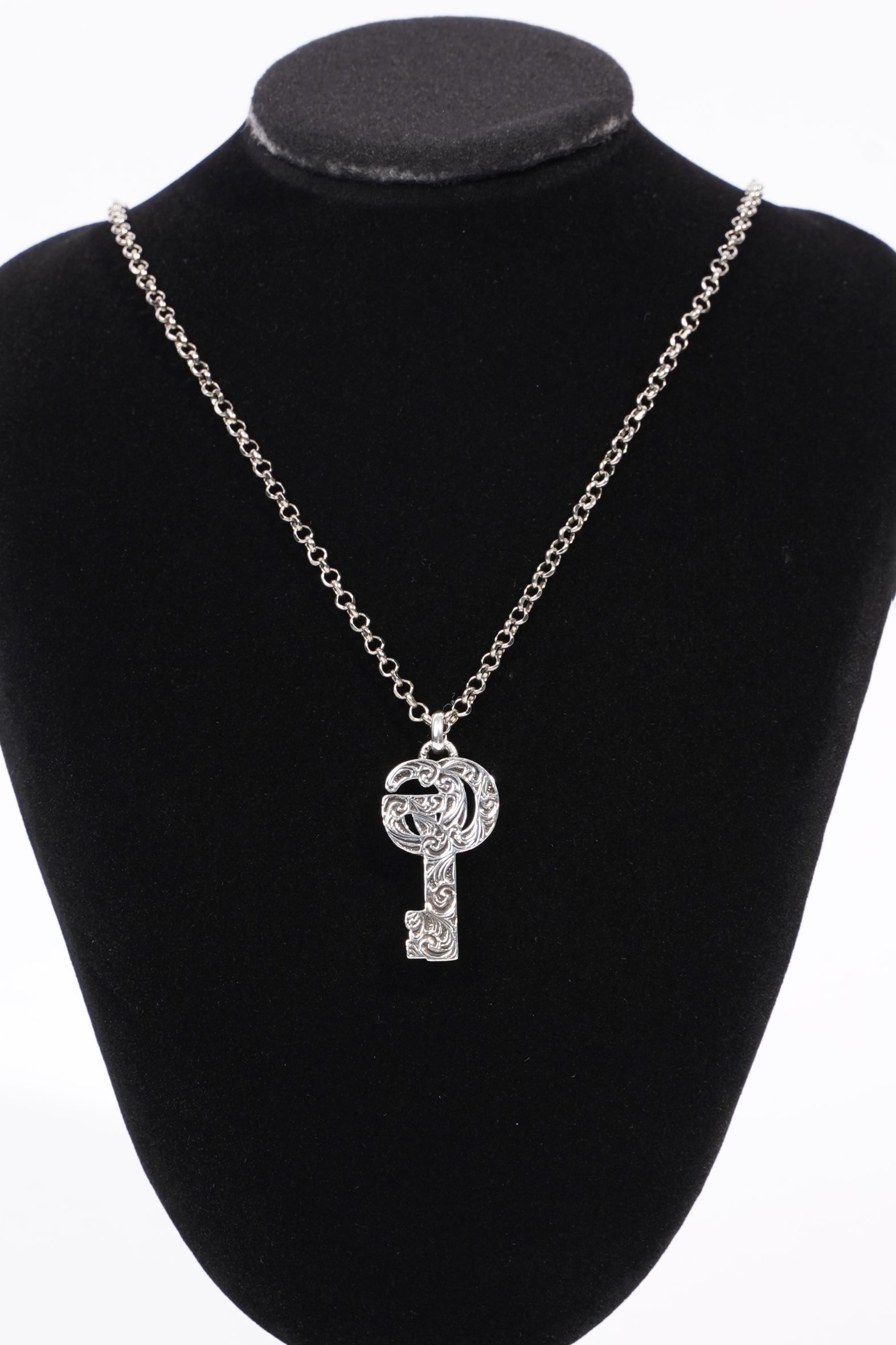 Gucci Womens Marmont GG Key Necklace Sterling Silver