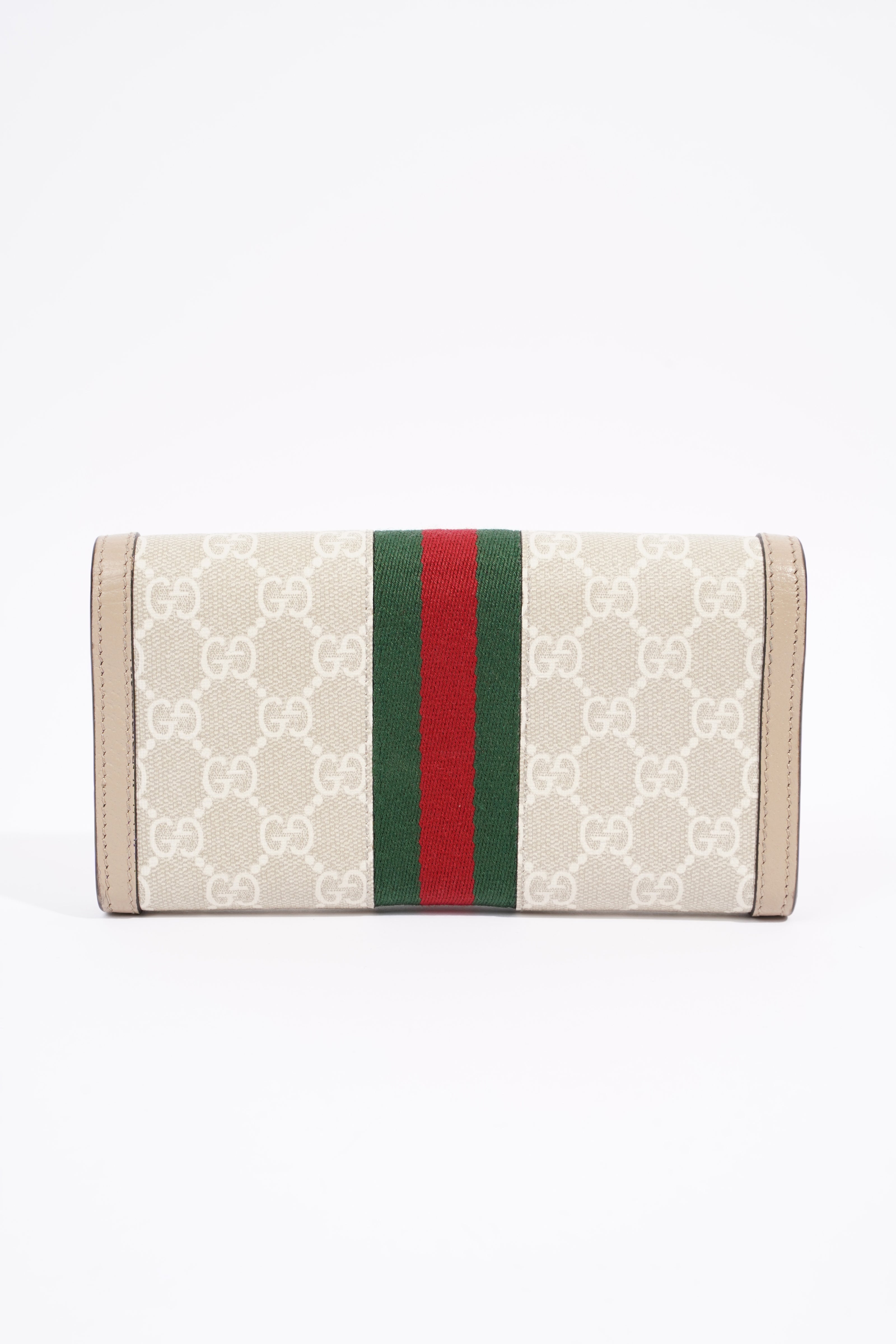 Gucci Ophidia Continental Wallet Oatmeal Leather