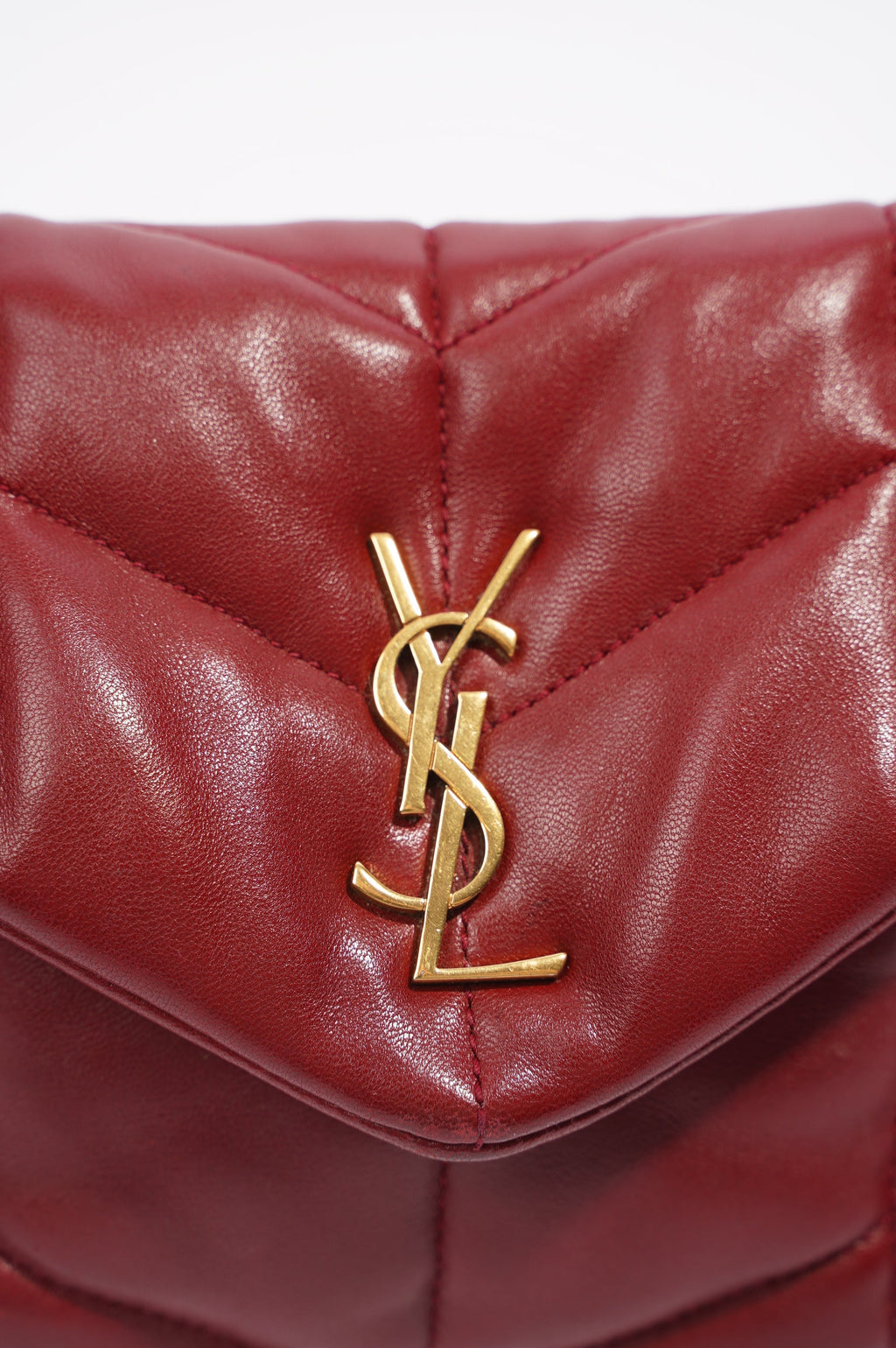 Saint Laurent Womens Lou Lou Puffer Red / Gold Toy