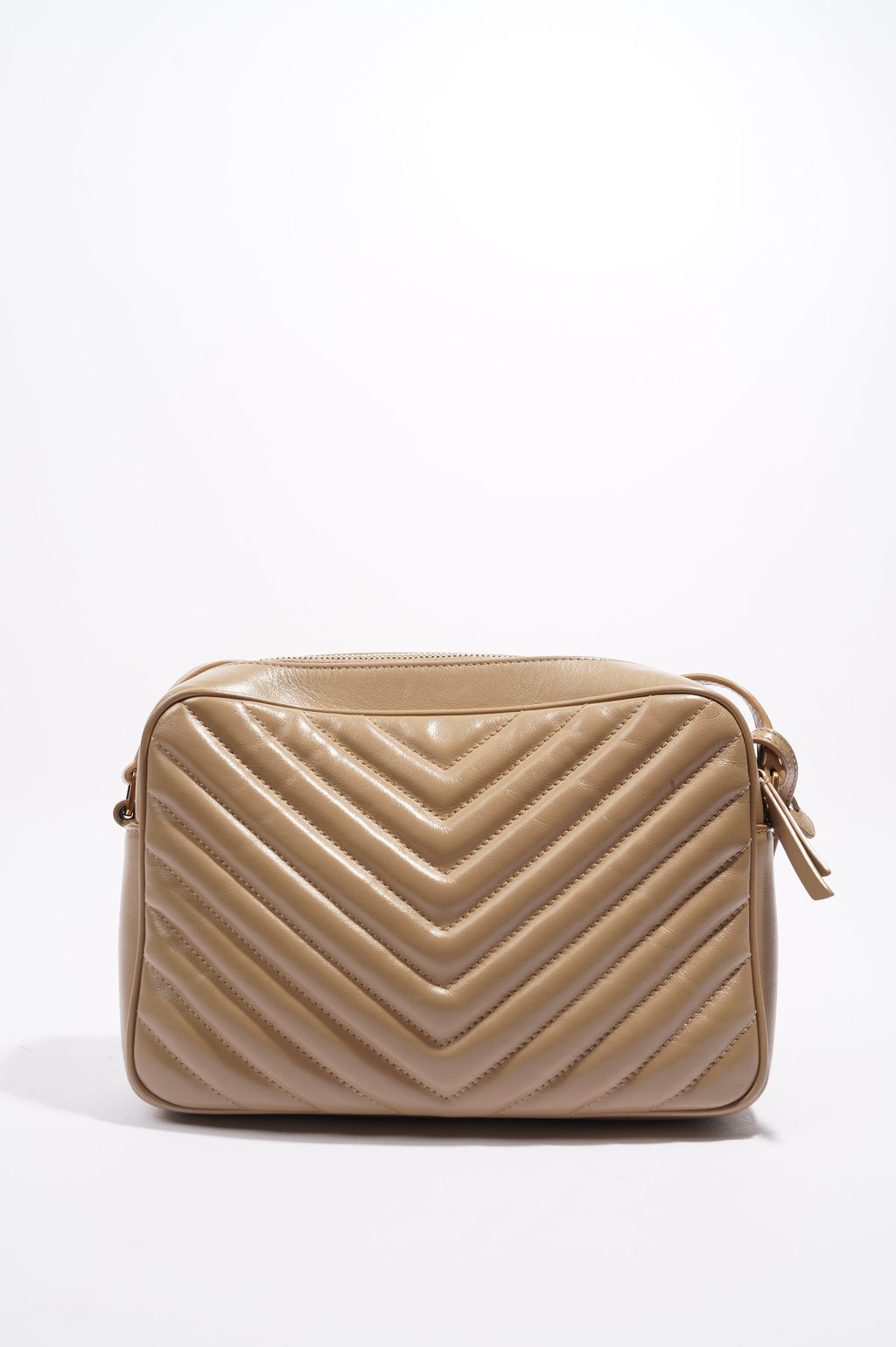 Saint Laurent Womens Camera Bag Beige Leather