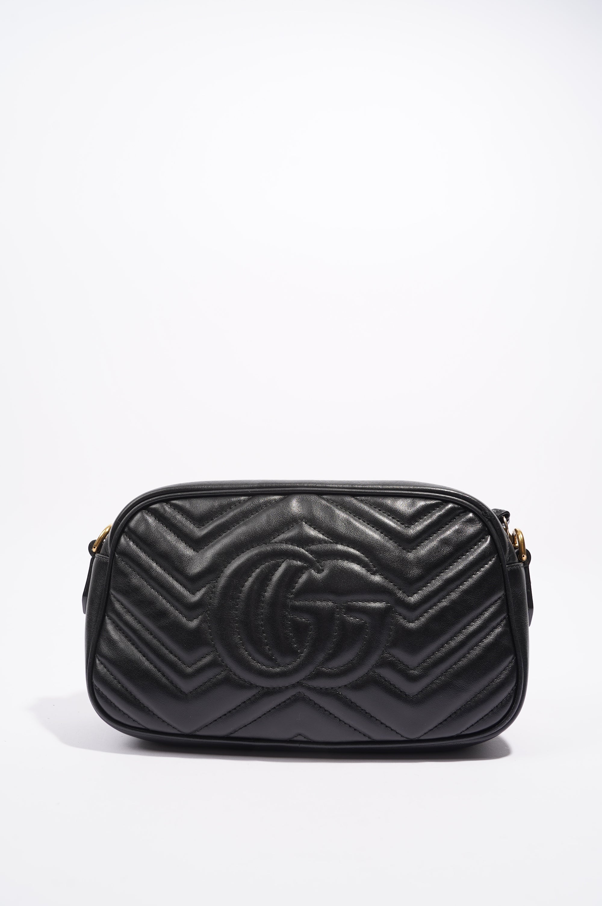 Gucci Womens GG Marmont Bag Black Leather Small
