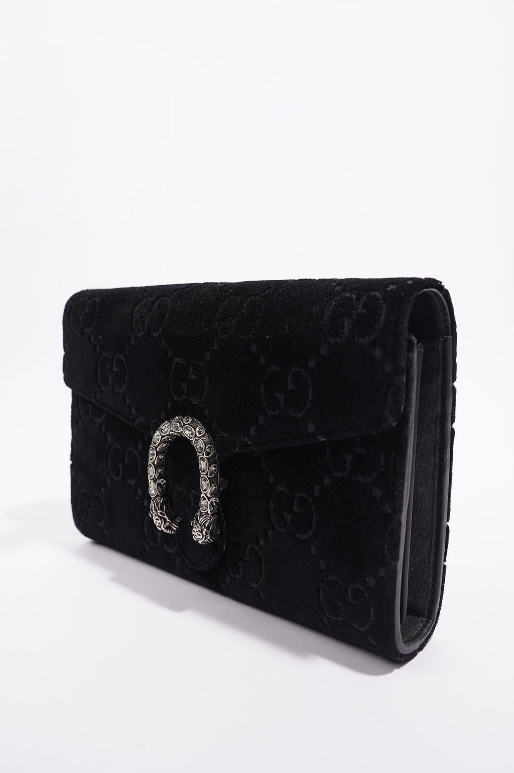 Gucci Dionysus GG Chain Wallet Black Velvet