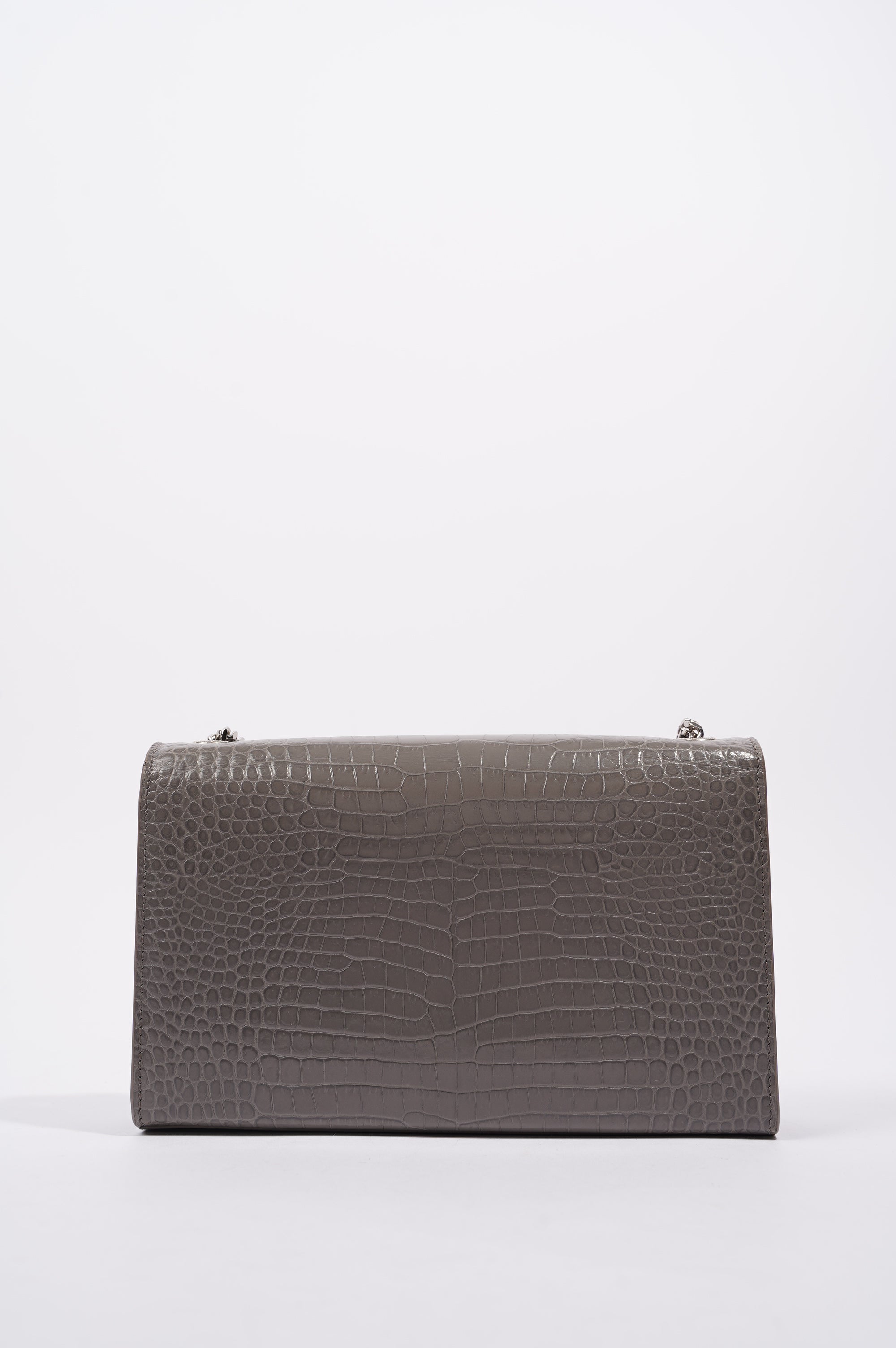 Saint Laurent Kate Tassle Bag Grey / Croc Medium