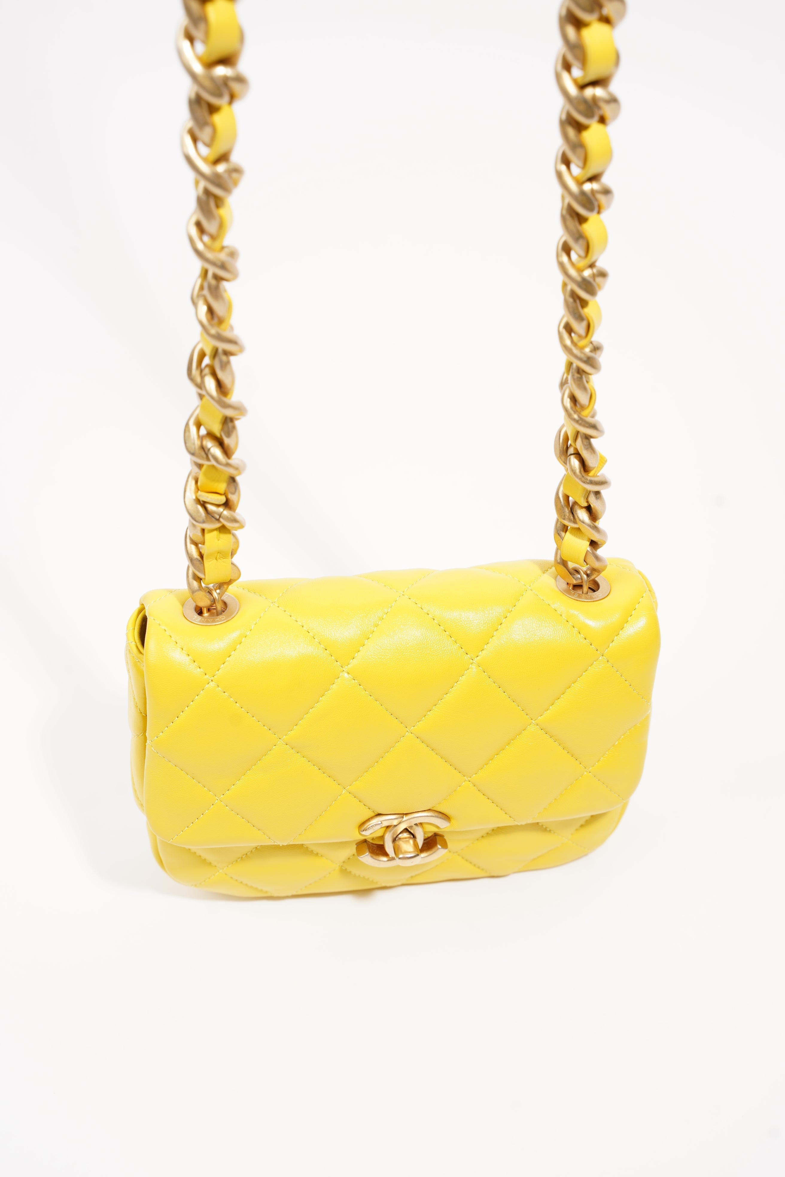Chanel Womens Candy Chain CC Quilted Lambskin Flap Bag Mini