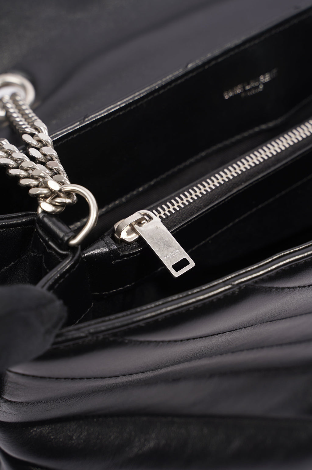 Saint Laurent Womens Lou Lou Bag Black Leather Medium