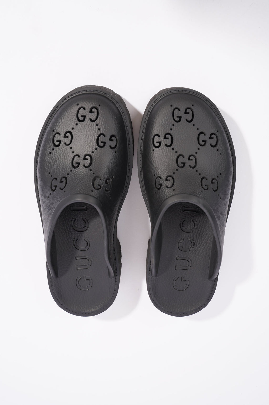 Gucci Womens Platform Perforated G Sandal Black EU 40 / UK 7