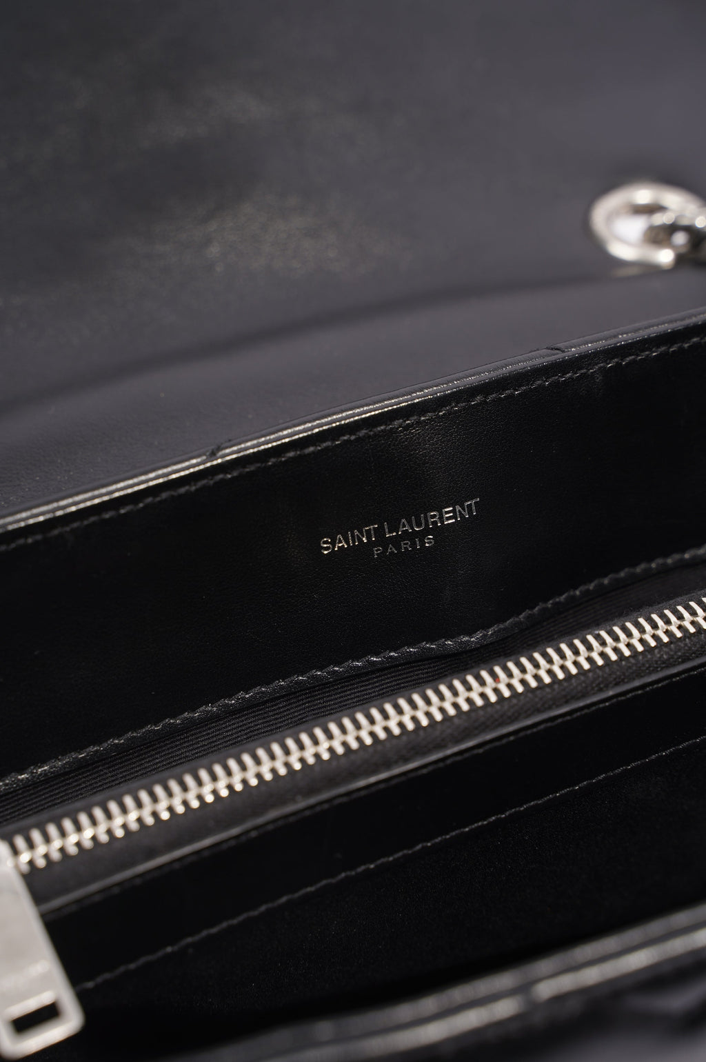 Saint Laurent Womens Lou Lou Bag Black Leather Medium