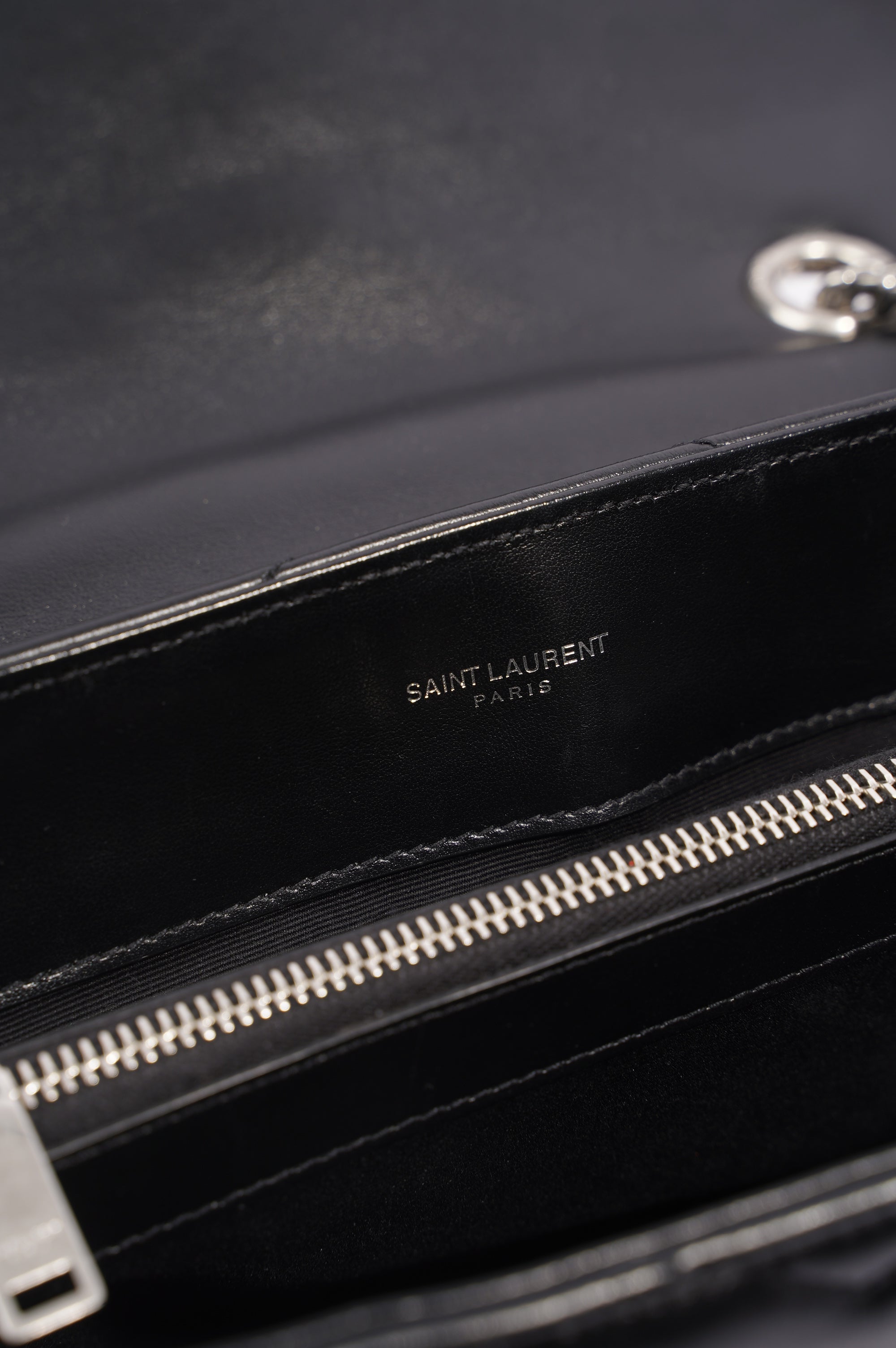 Saint Laurent Womens Lou Lou Bag Black Leather Medium