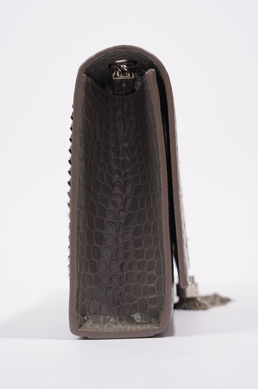 Saint Laurent Kate Tassle Bag Grey / Croc Medium