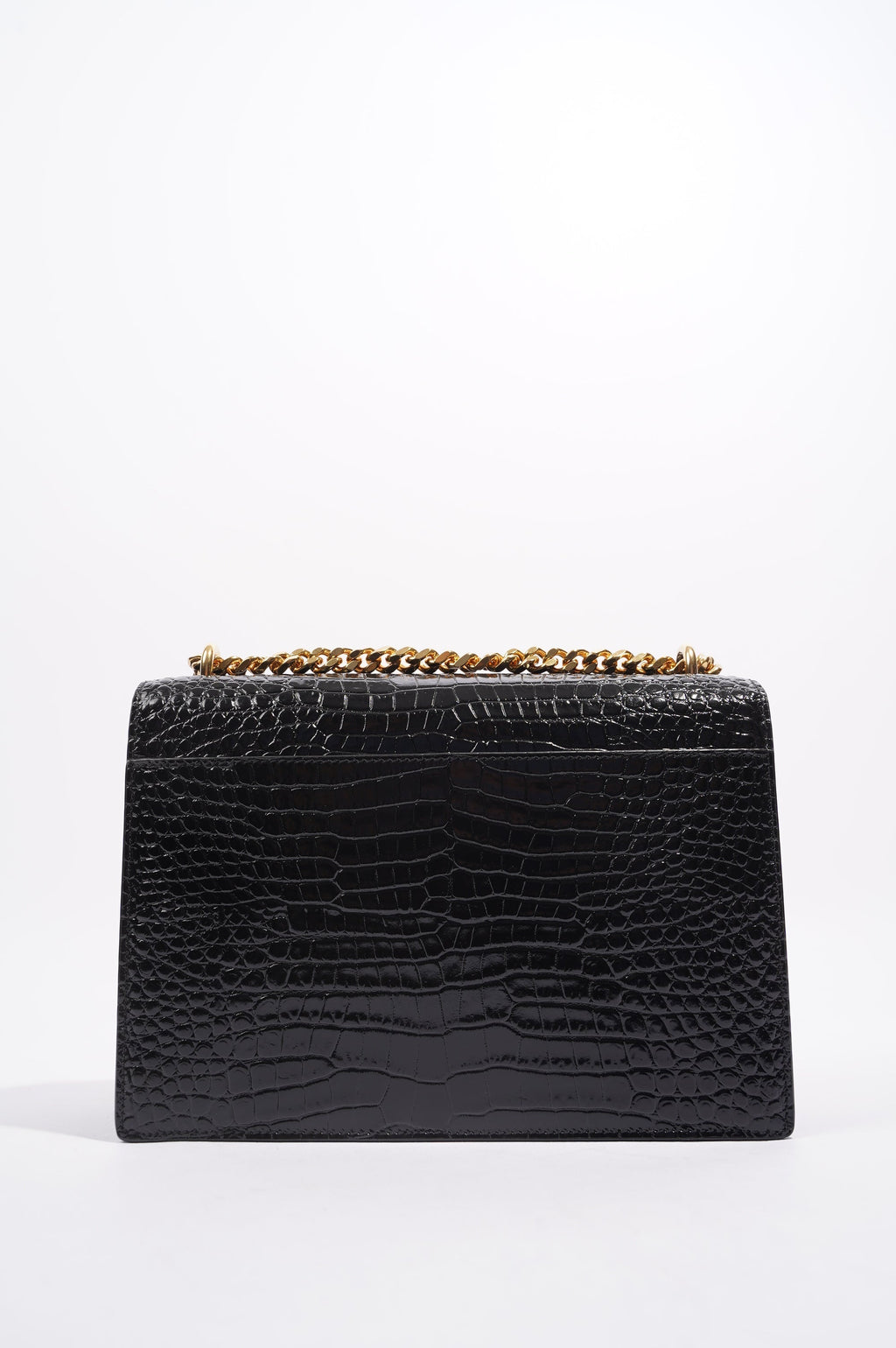 Saint Laurent Womens Sunset Black Leather Medium