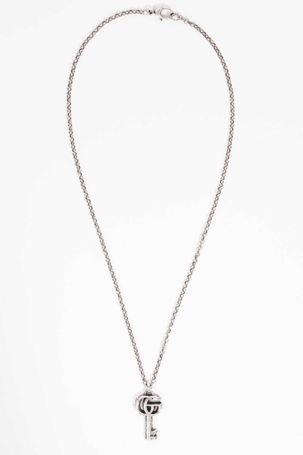 Gucci Womens Marmont GG Key Necklace Sterling Silver