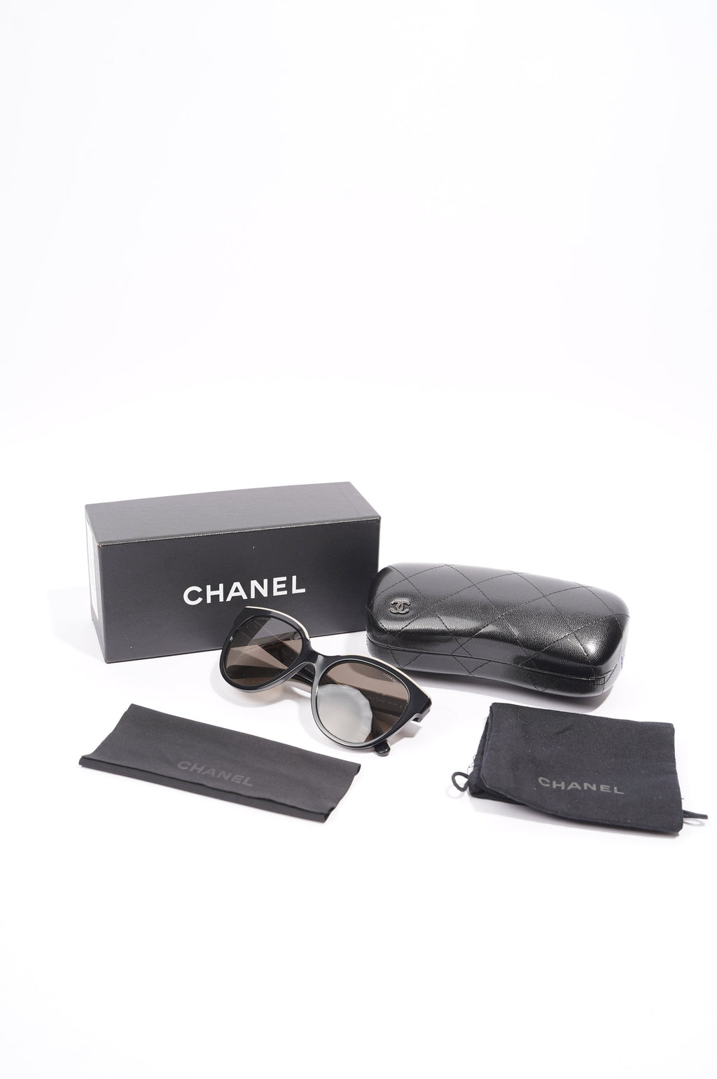 Chanel Butterfly Sunglasses Black Acetate 140