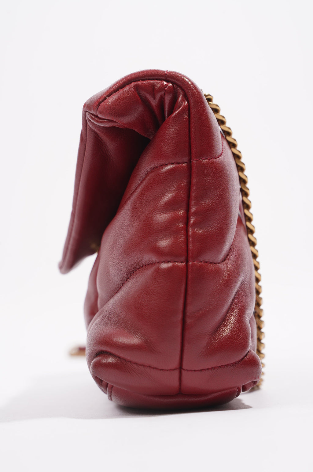 Saint Laurent Womens Lou Lou Puffer Red / Gold Toy