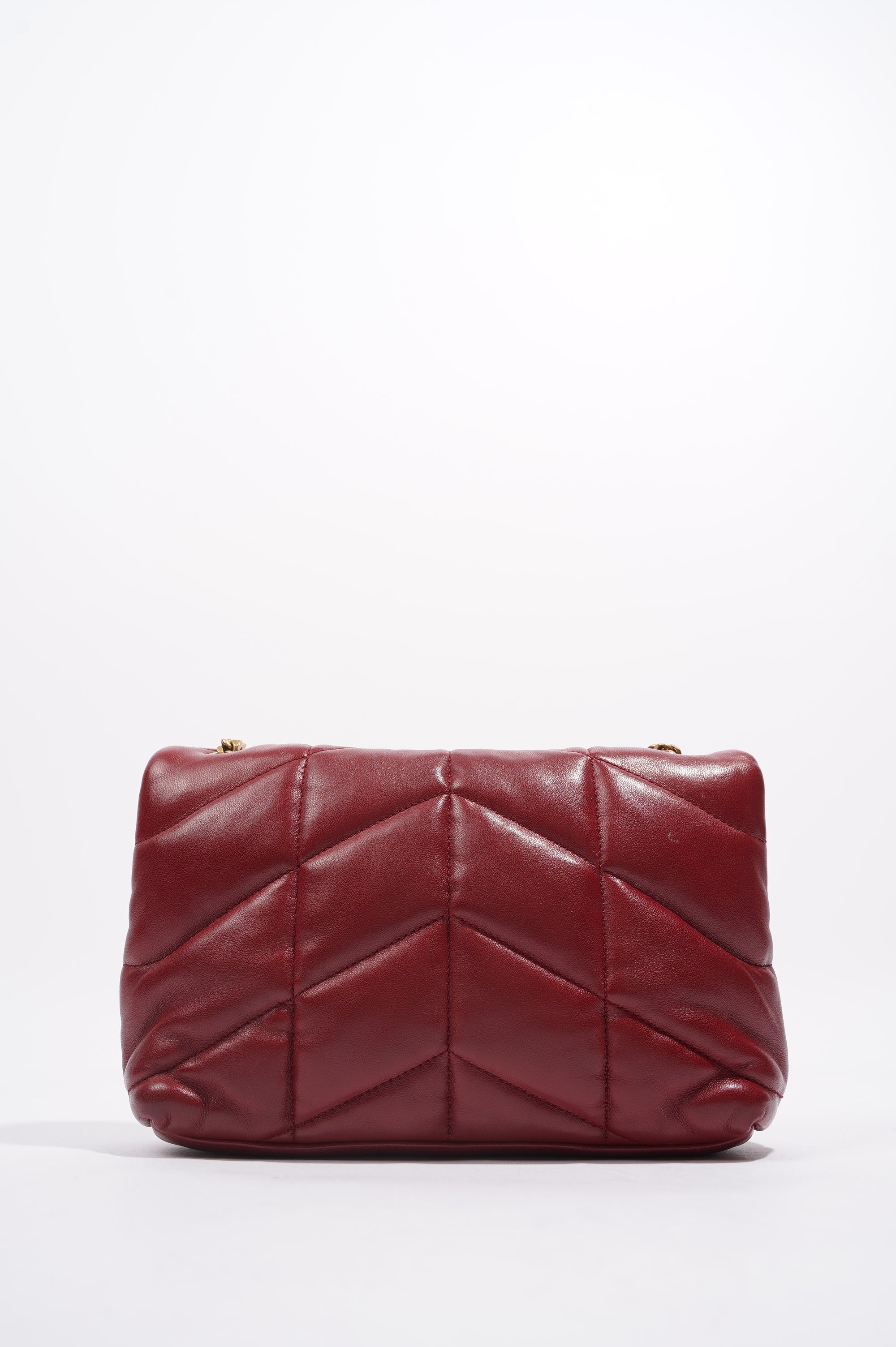 Saint Laurent Womens Lou Lou Puffer Red / Gold Toy